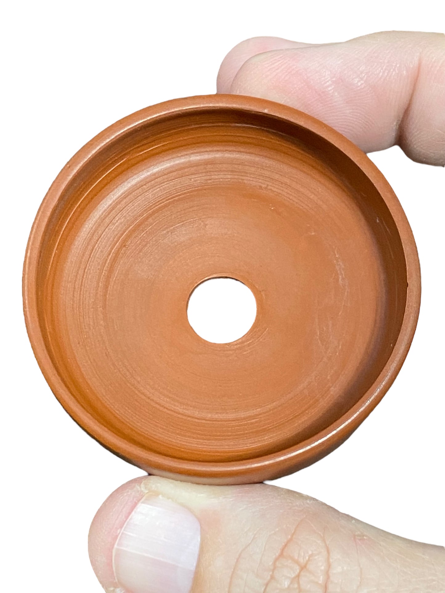 Munenori - Shallow Unglazed Round Mame Bonsai Pot (2-3/8" wide)