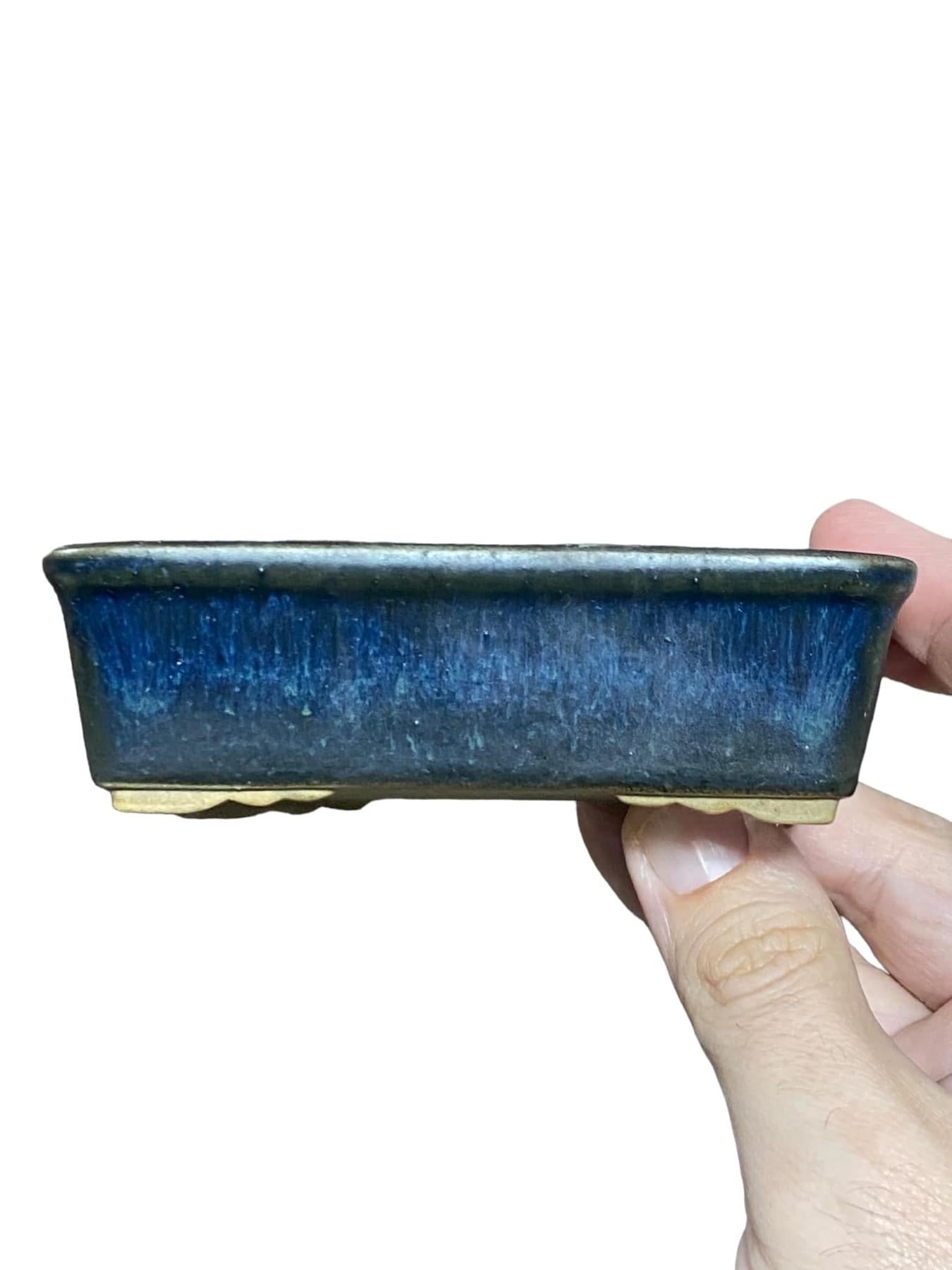 Harumatsu - Beautiful Old Rectangle Bonsai Pot (4-9/16" wide)