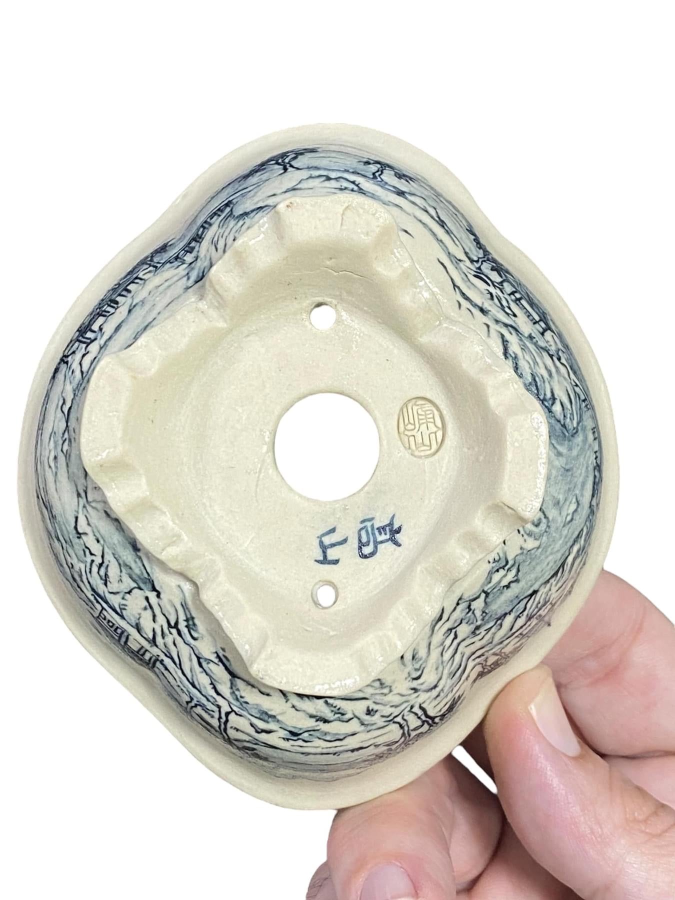 Kouzan - Exquisite Hand Painted Bonsai Pot (4-9/16” wide)