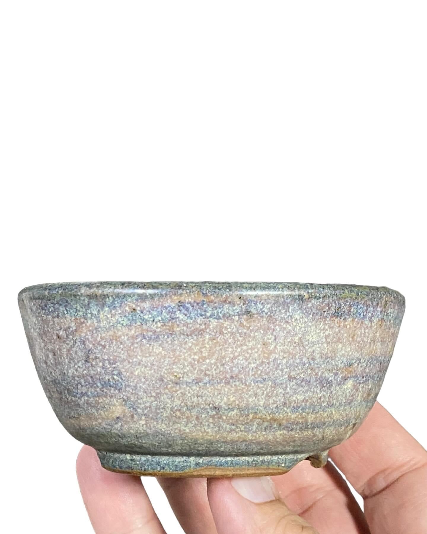 Chikuho - Rare Multicolor Glazed Bonsai Pot (4” wide)