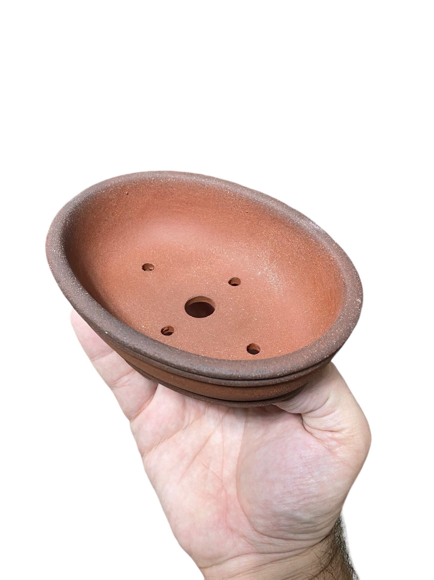 LoveBonsai Designed Unglazed Oval Bonsai Pot (6” wide)