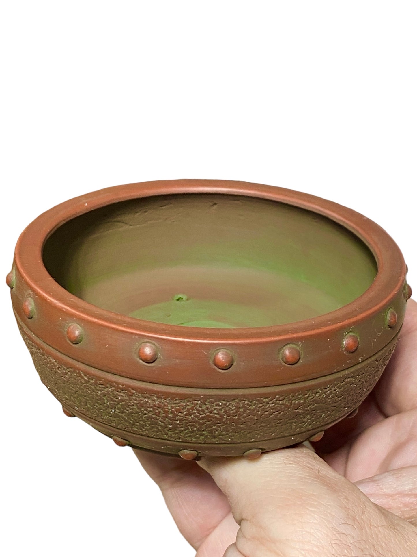 Bigei - New Beaded Drum Style Bonsai Pot (4" wide)