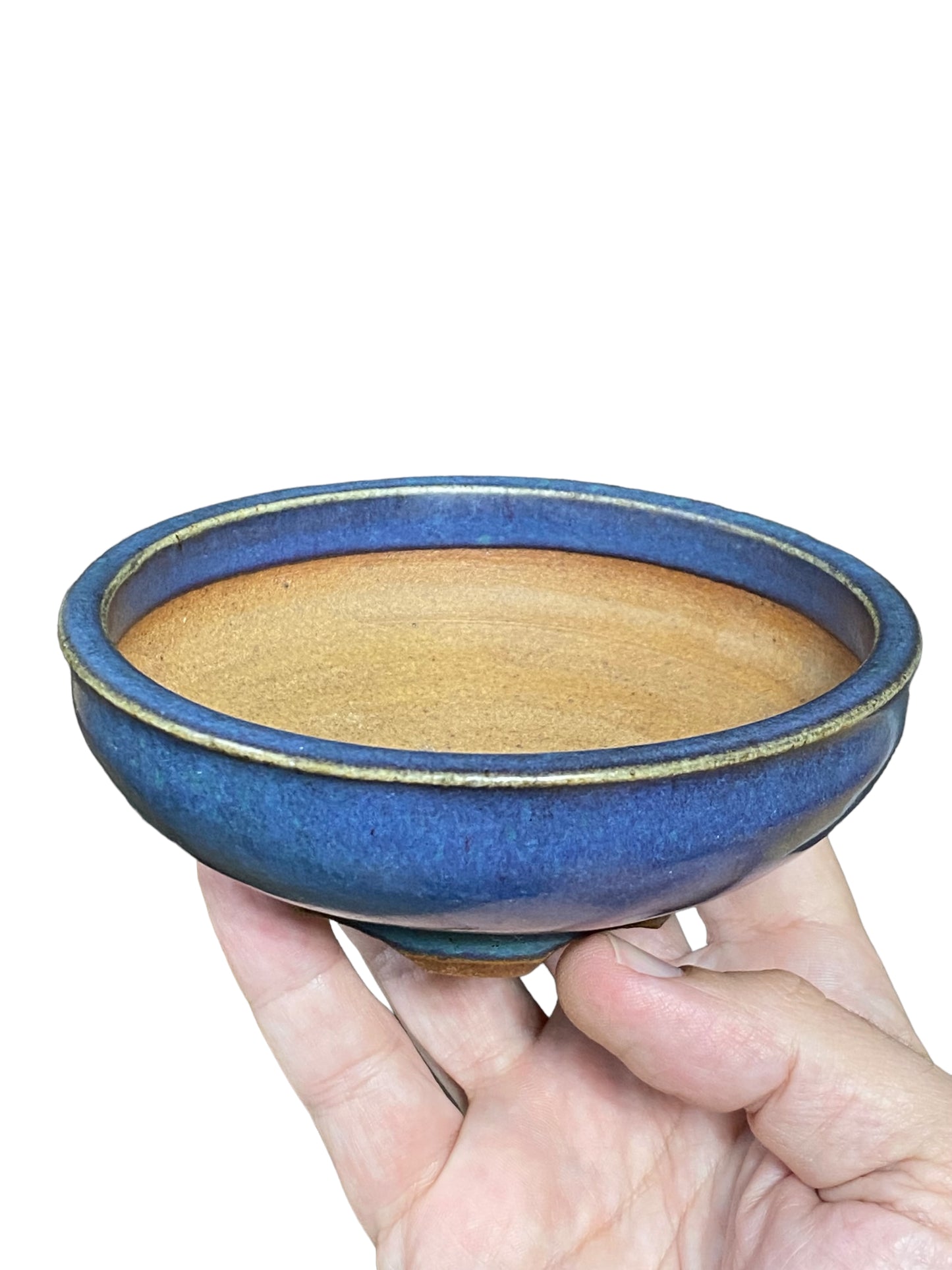 Shoseki - Rare Older Blue Glazed Bonsai Pot