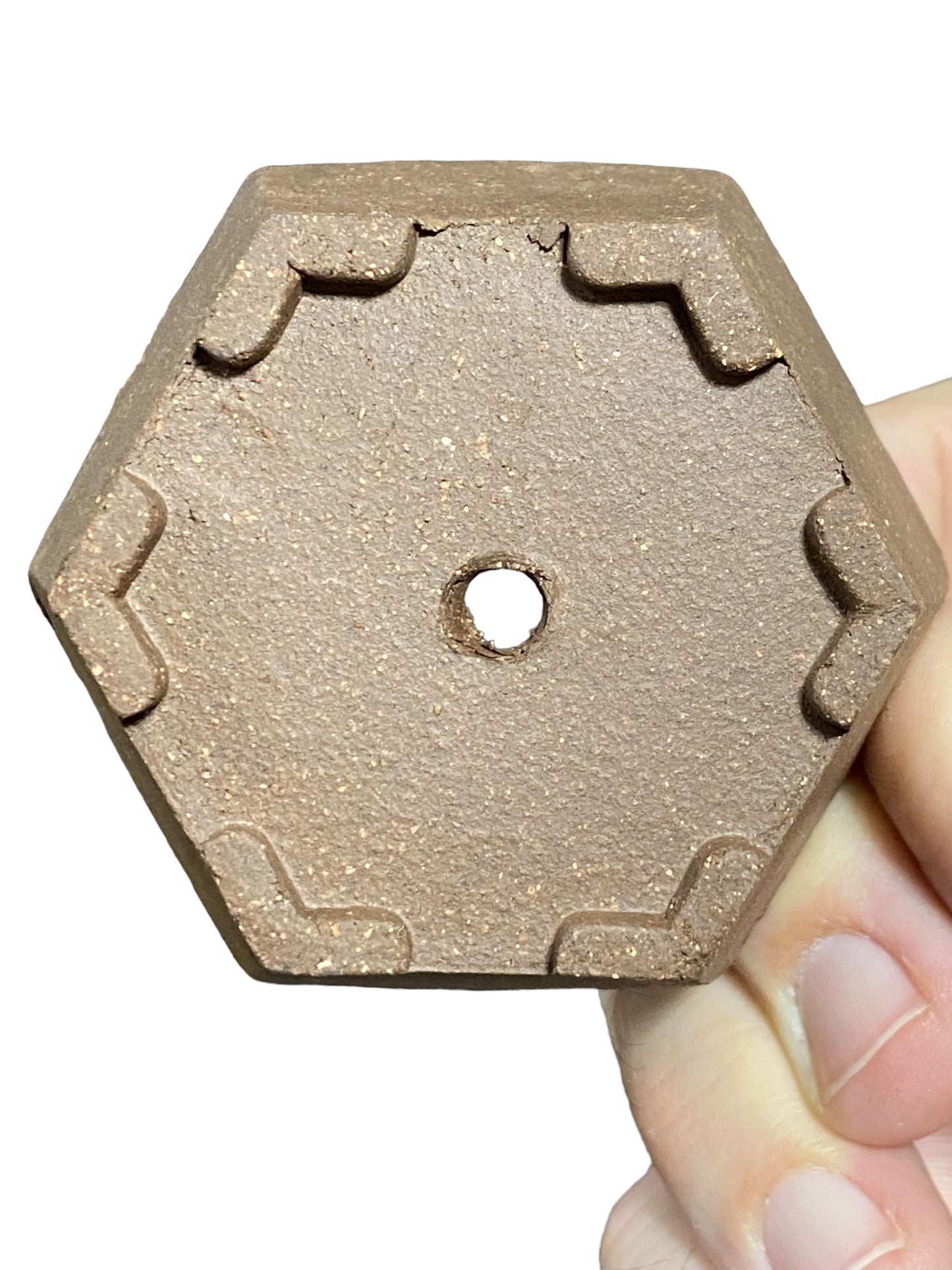 Unglazed Mame / Tiny Hexagon Bonsai Pots (2-1/2" wide)