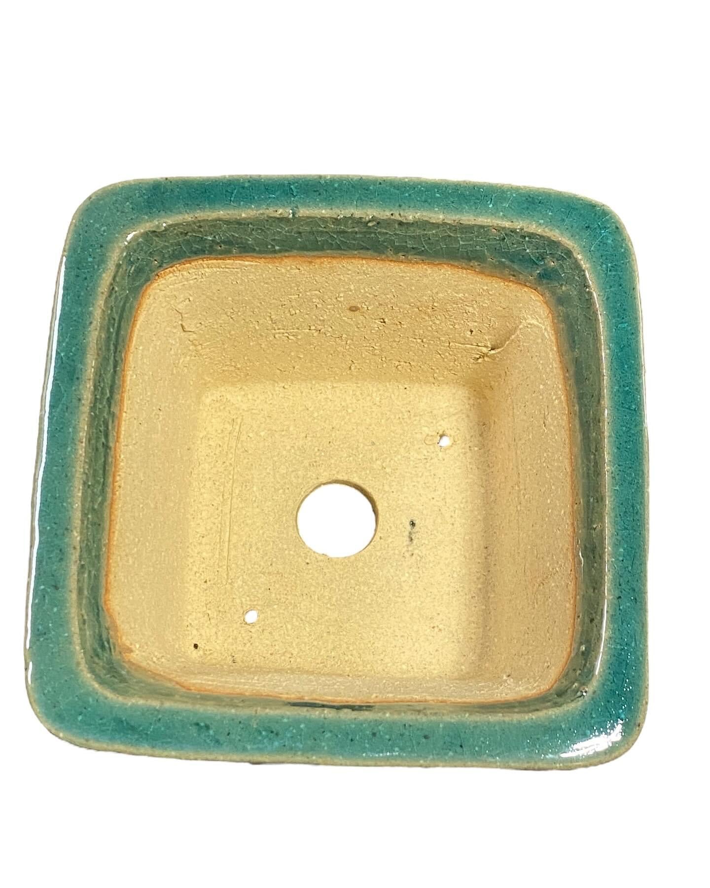 Shibakatsu - Exhibition Quality Crackle Glazed Bonsai Pot (4-7/8” wide)
