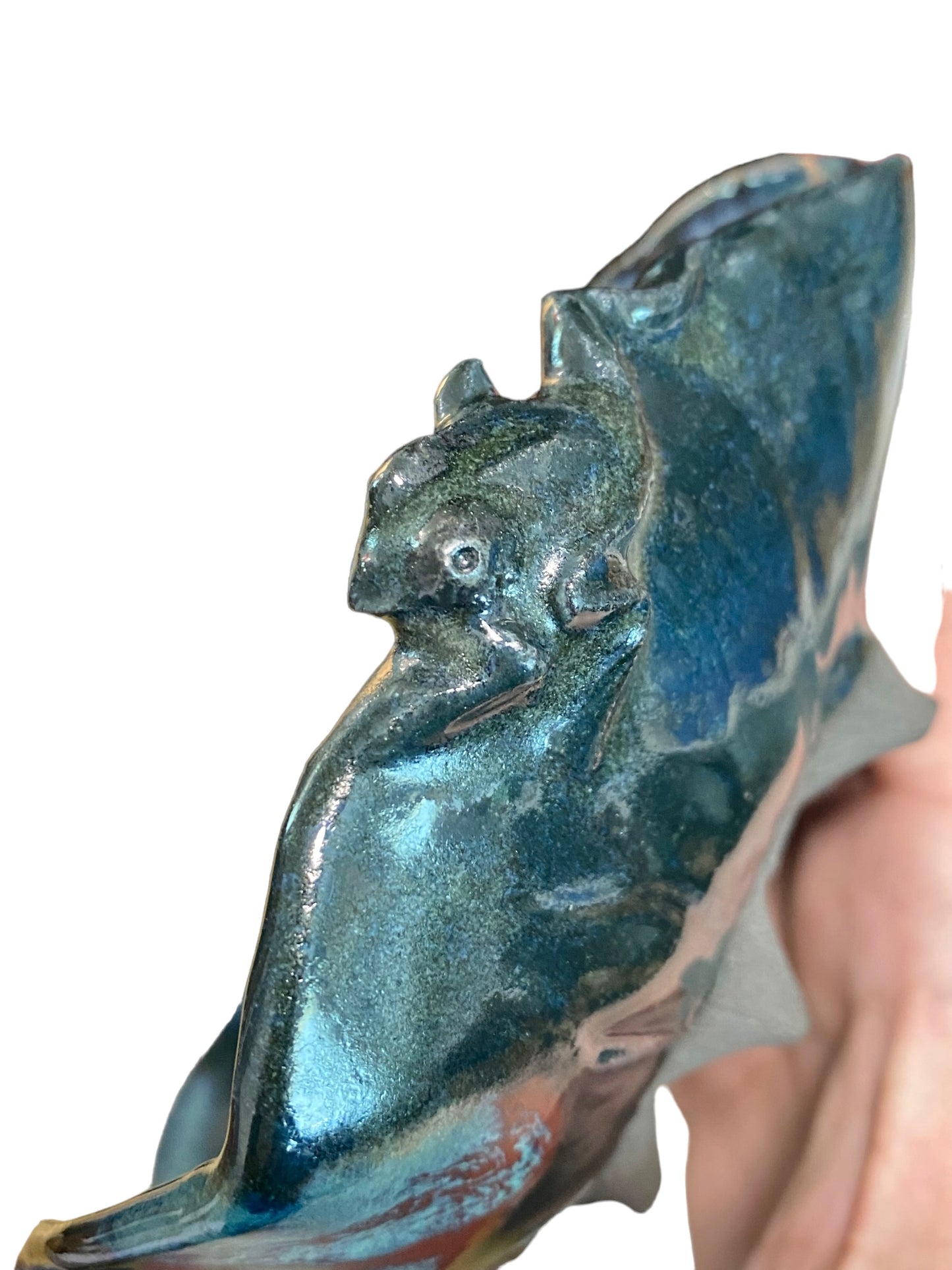 Masashi - Frog on a Glazed Bowl Bonsai or Accent Pot