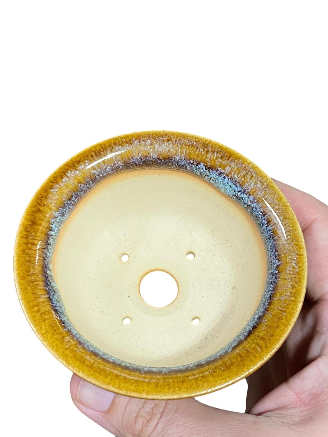 Kiyoshi Kiowai “Fuka” - Stellar Glazed Bonsai Pot (3-13/16” wide)