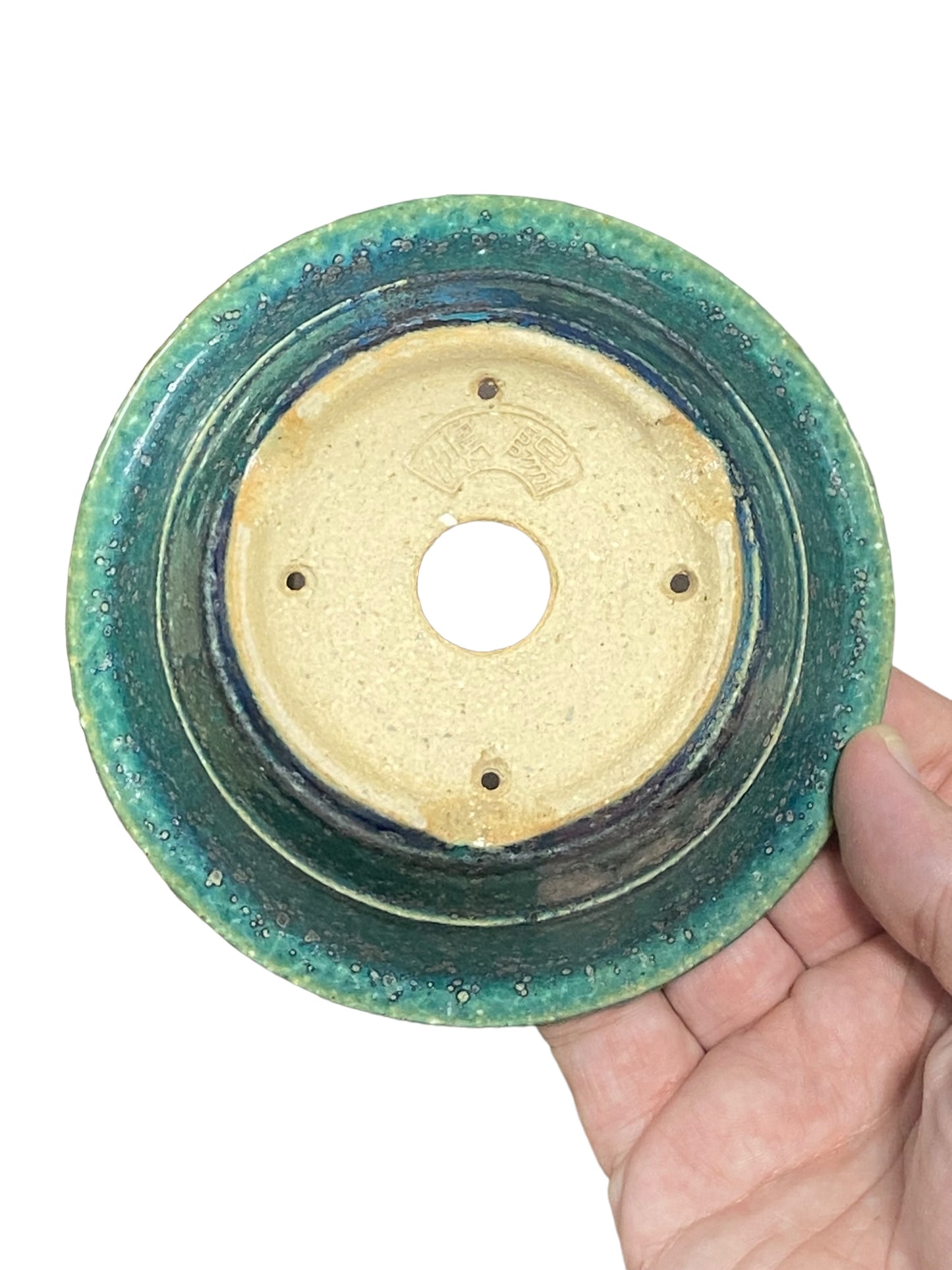 Koyo - Classic Oribe Glazed Banded Bowl Bonsai Pot (5-1/4" wide)