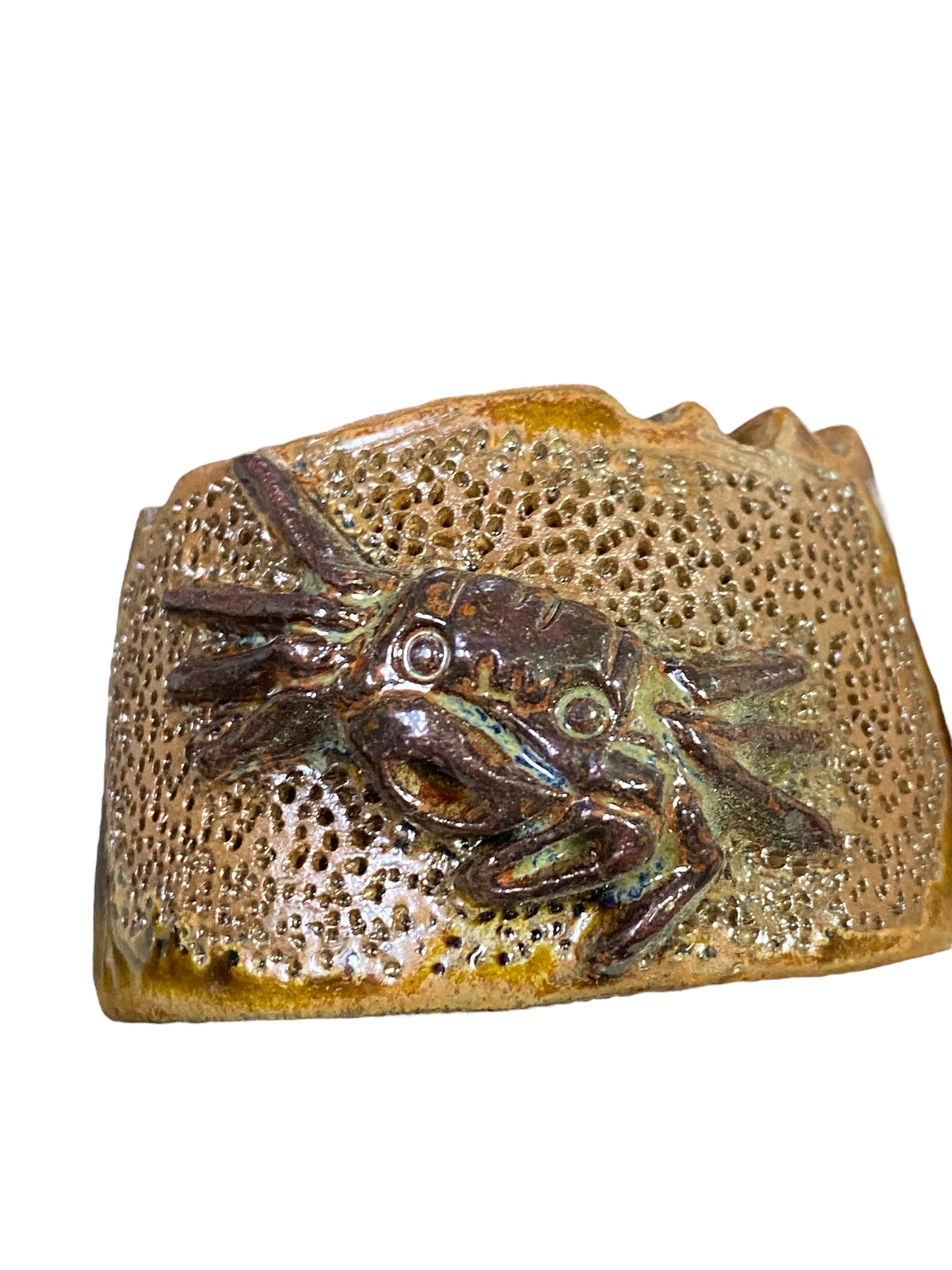 Takudo - Carved Crab Bonsai Pot (2-3/4" wide)