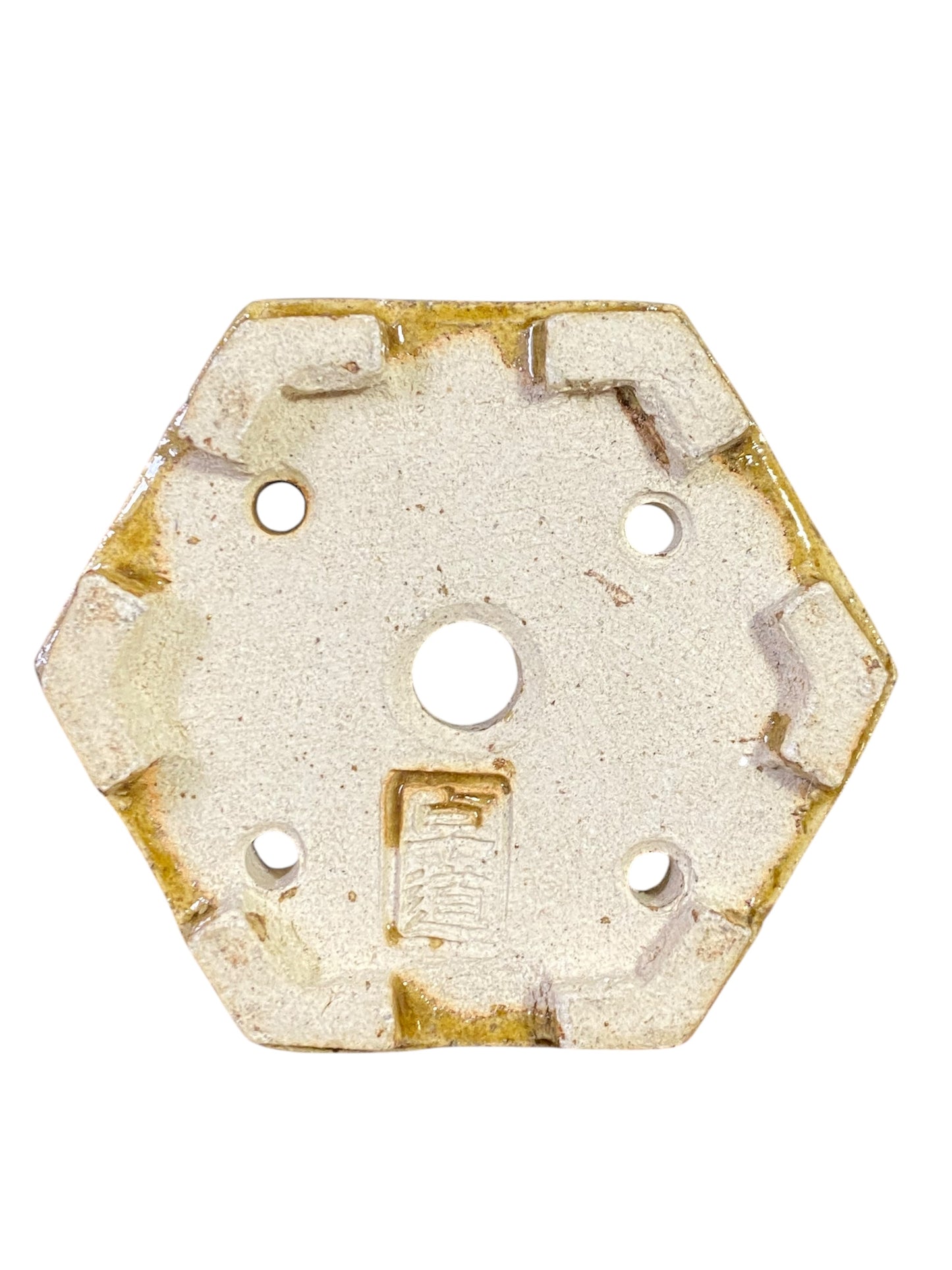 Takudo - Carved Hexagon Bonsai Pot (2-7/16" wide)