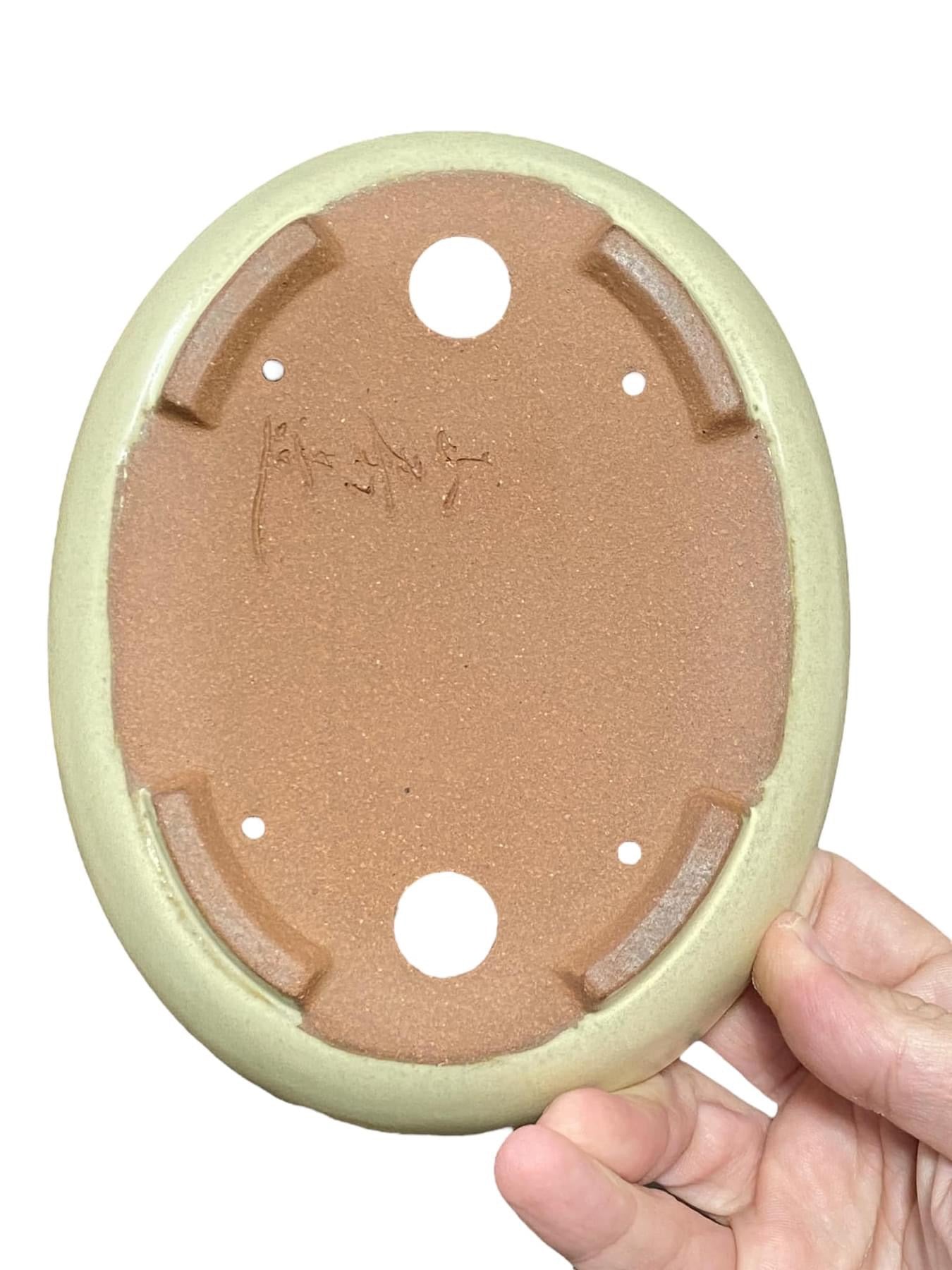 Yamafusa - Glazed Oval Style Bonsai Pot (7-3/8" wide)