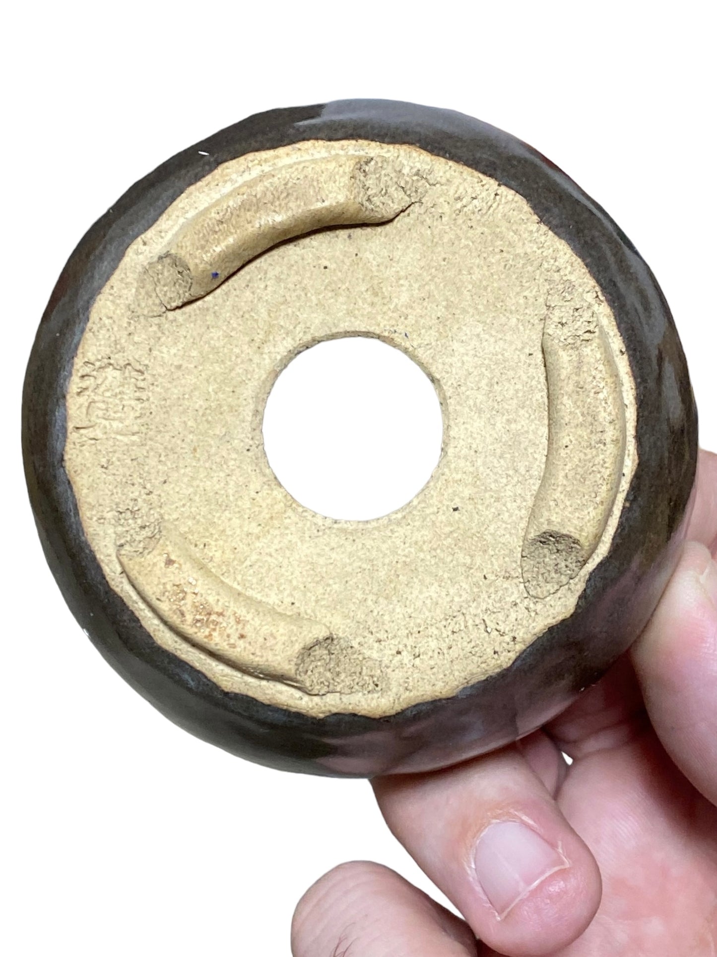 Kousen - Glazed Footed Round Bonsai or Accent Pot (3-3/8 wide)