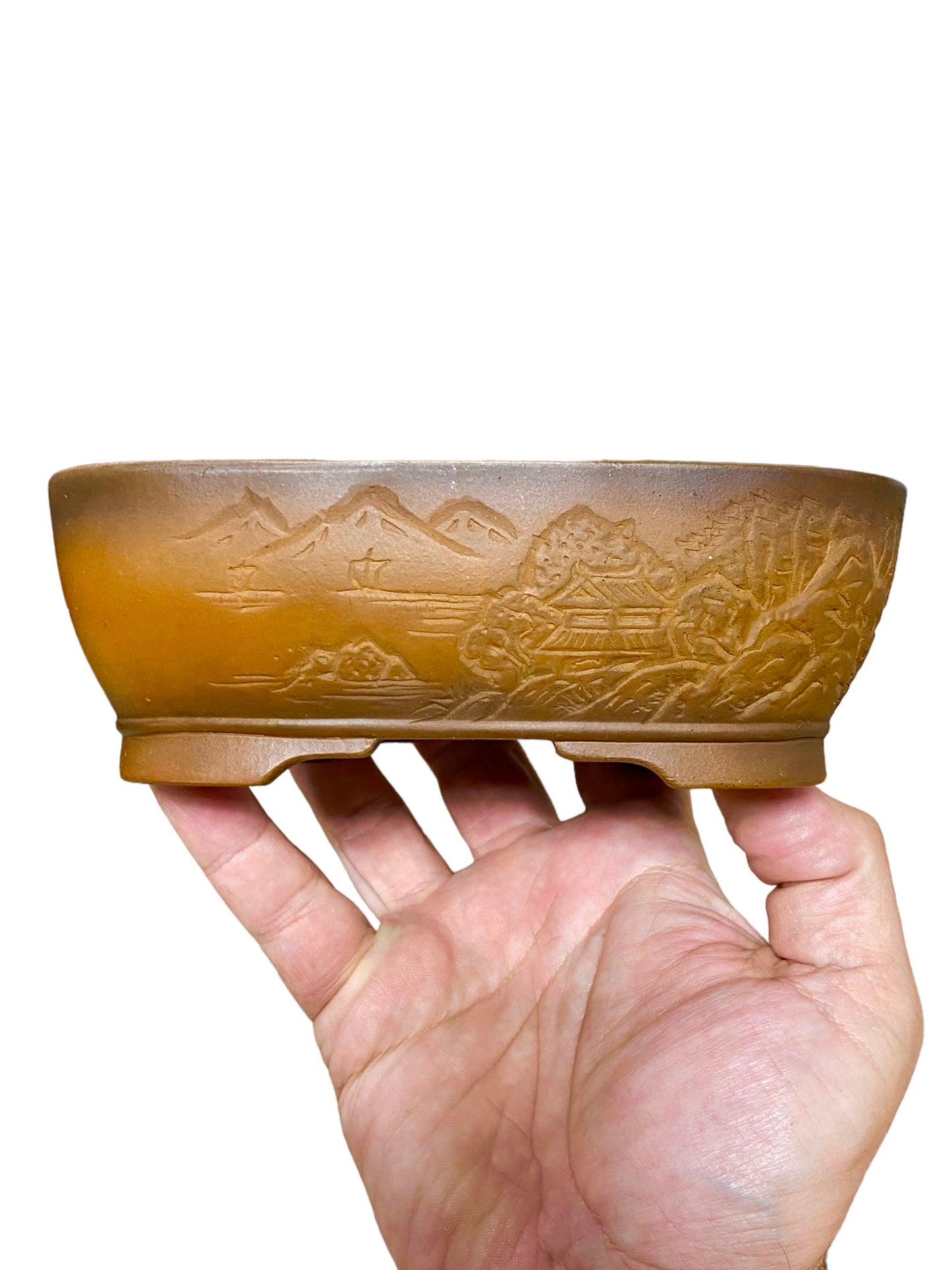Bigei - Beautiful Relief Carved Style Bonsai Pot