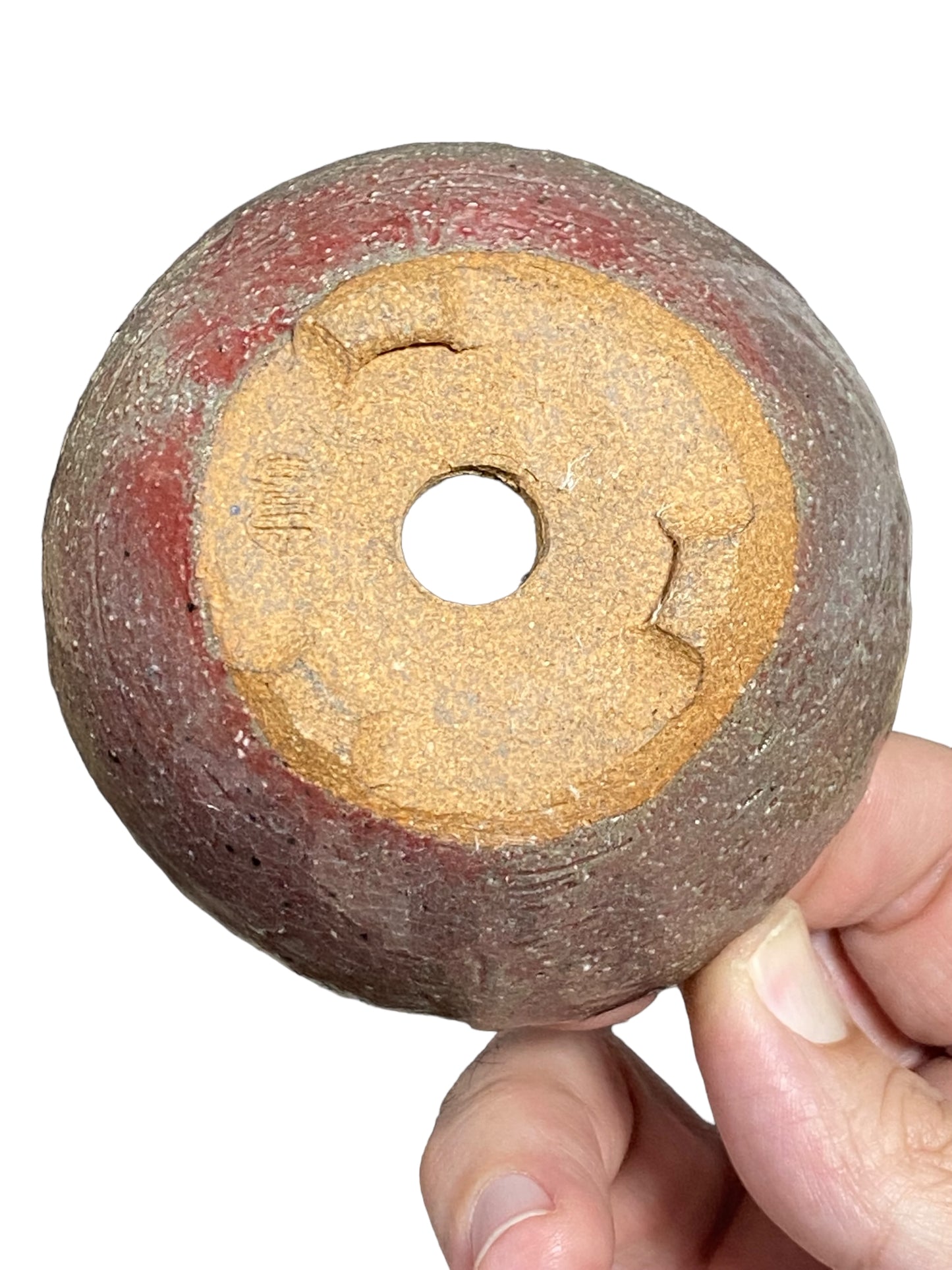 Housen - Pink and Grey Glazed Bowl Bonsai or Accent Pot (3-3/8" wide)