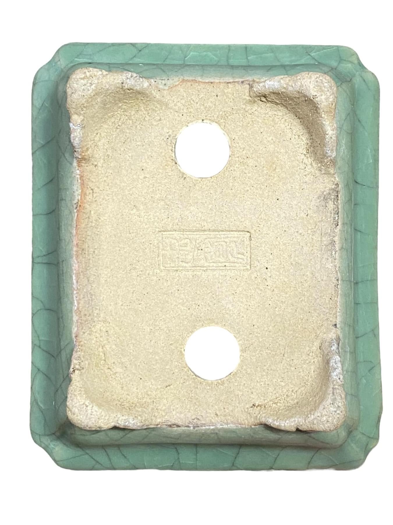 Koto Chukan - Very Old and Rare Crackle Glazed Bonsai Pot (6-1/16” wide)