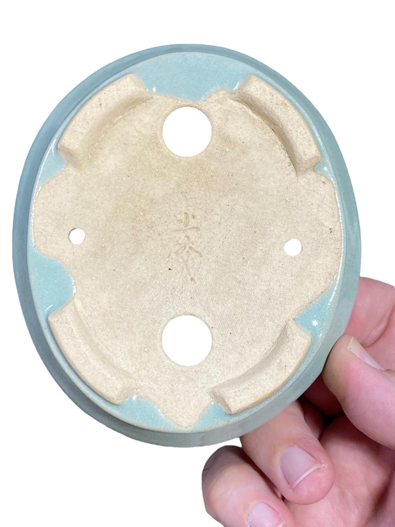 Dokou - Teal Glazed Bonsai or Accent Pot (4-1/2” wide)