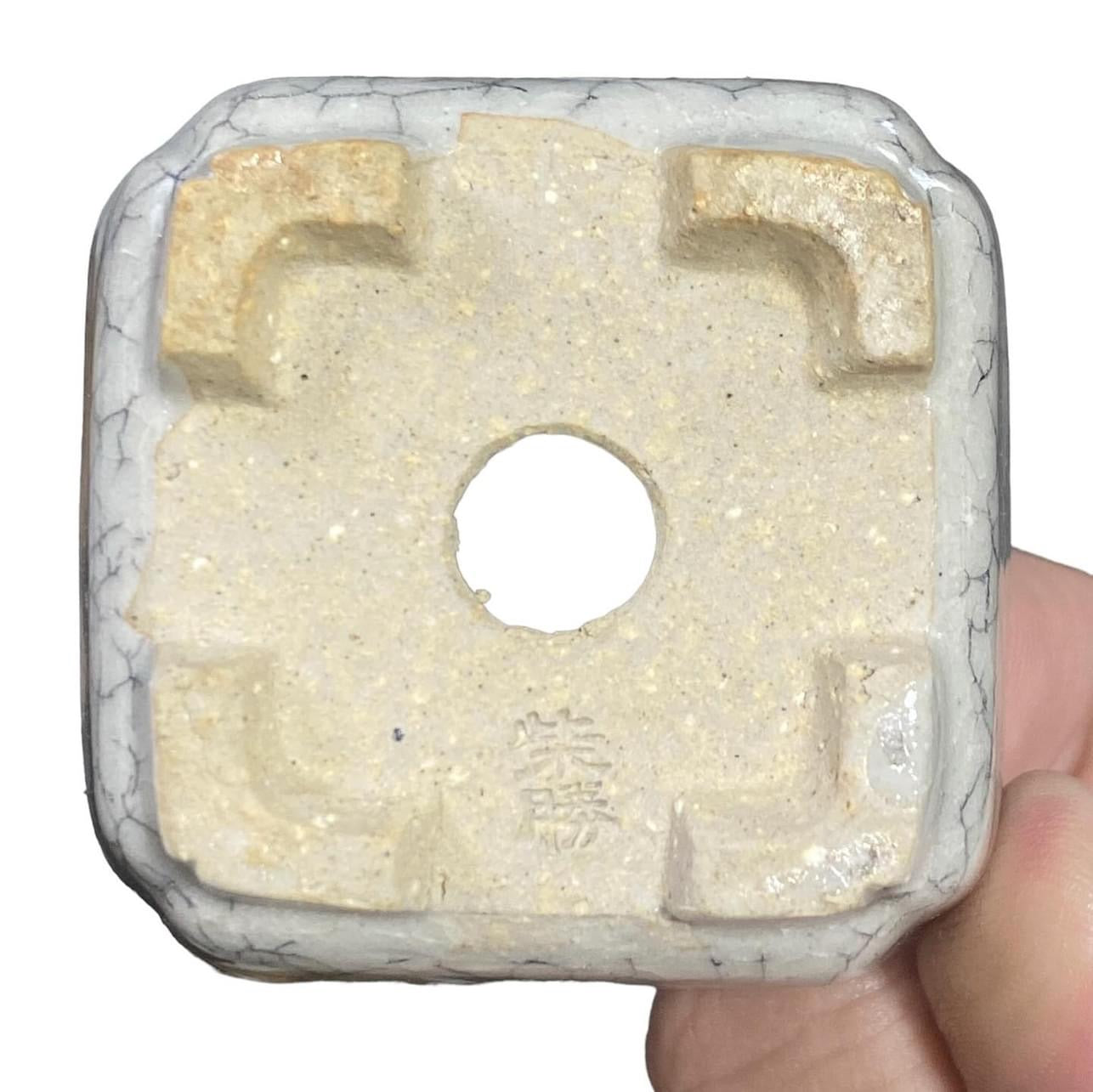 Shibakatsu - Exhibition Quality Crackle Glazed Bonsai Pot (2-3/16” wide)