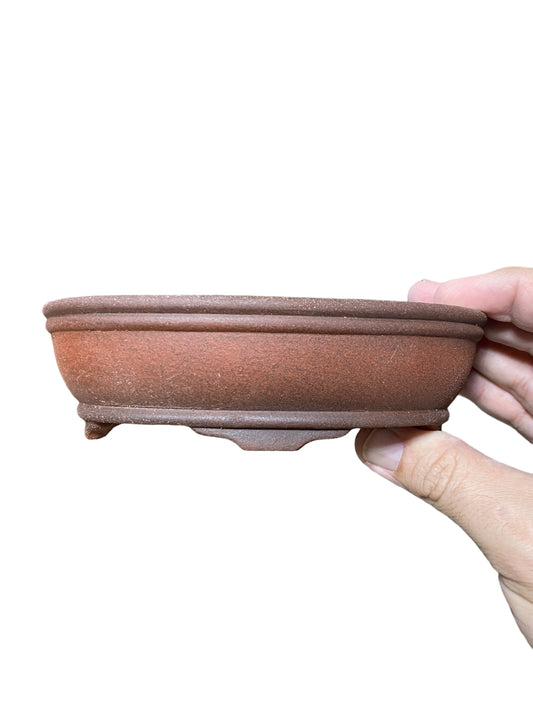 LoveBonsai Designed Unglazed Oval Bonsai Pot (6” wide)