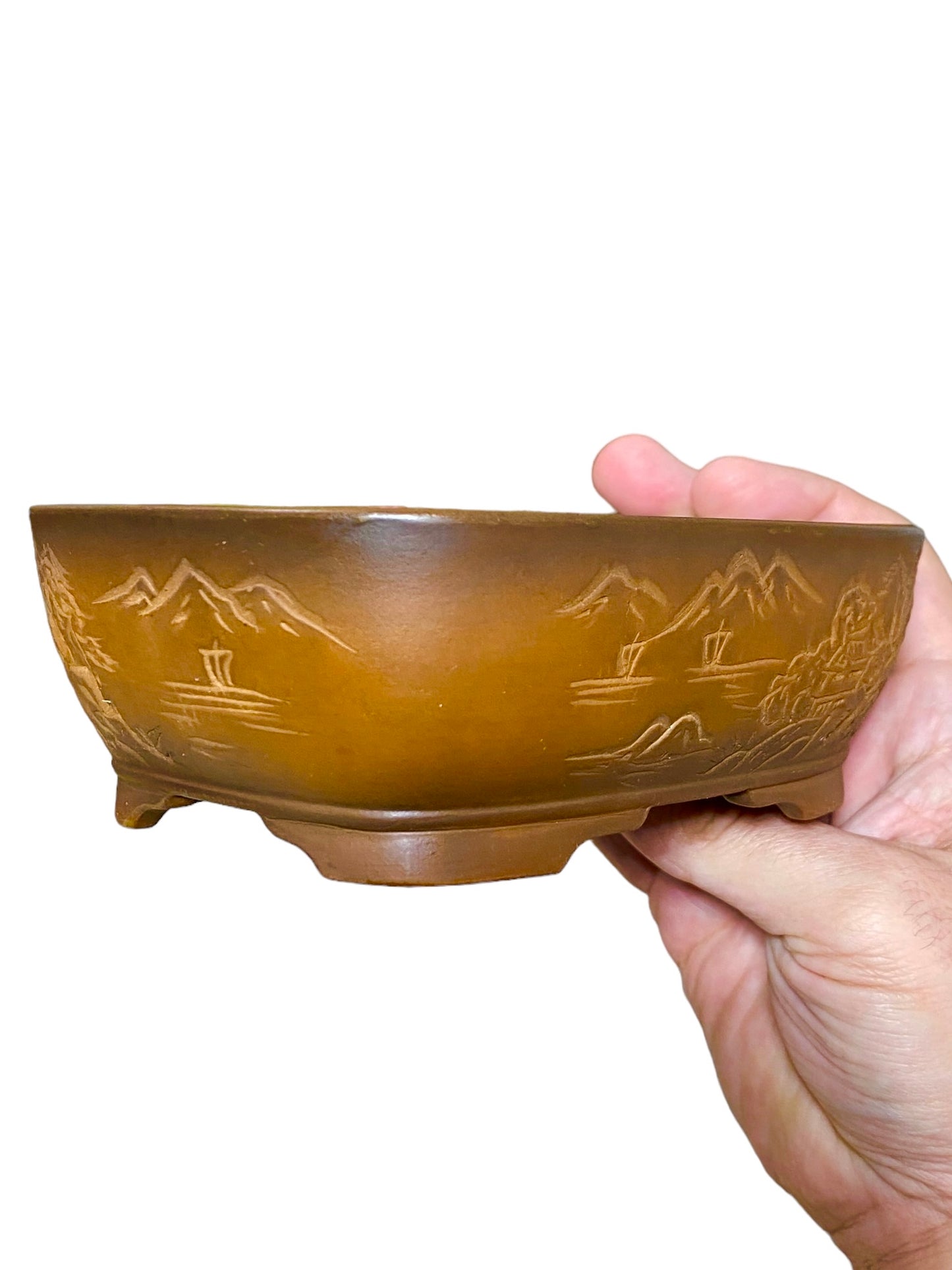 Bigei - Beautiful Relief Carved Style Bonsai Pot