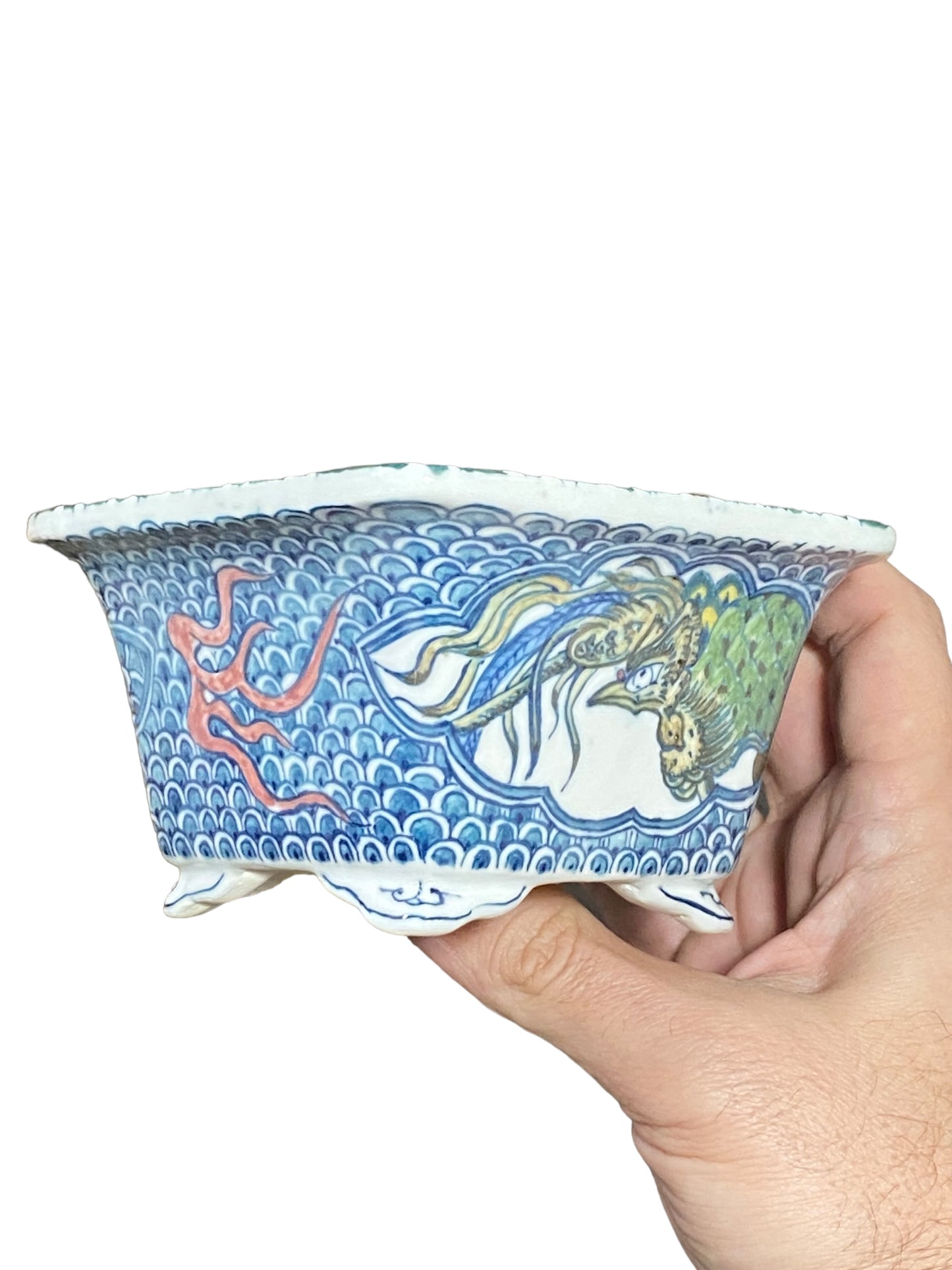 Shoseki and Shibakatsu Collab - Painted Bonsai Pot 4-7/8" wide)