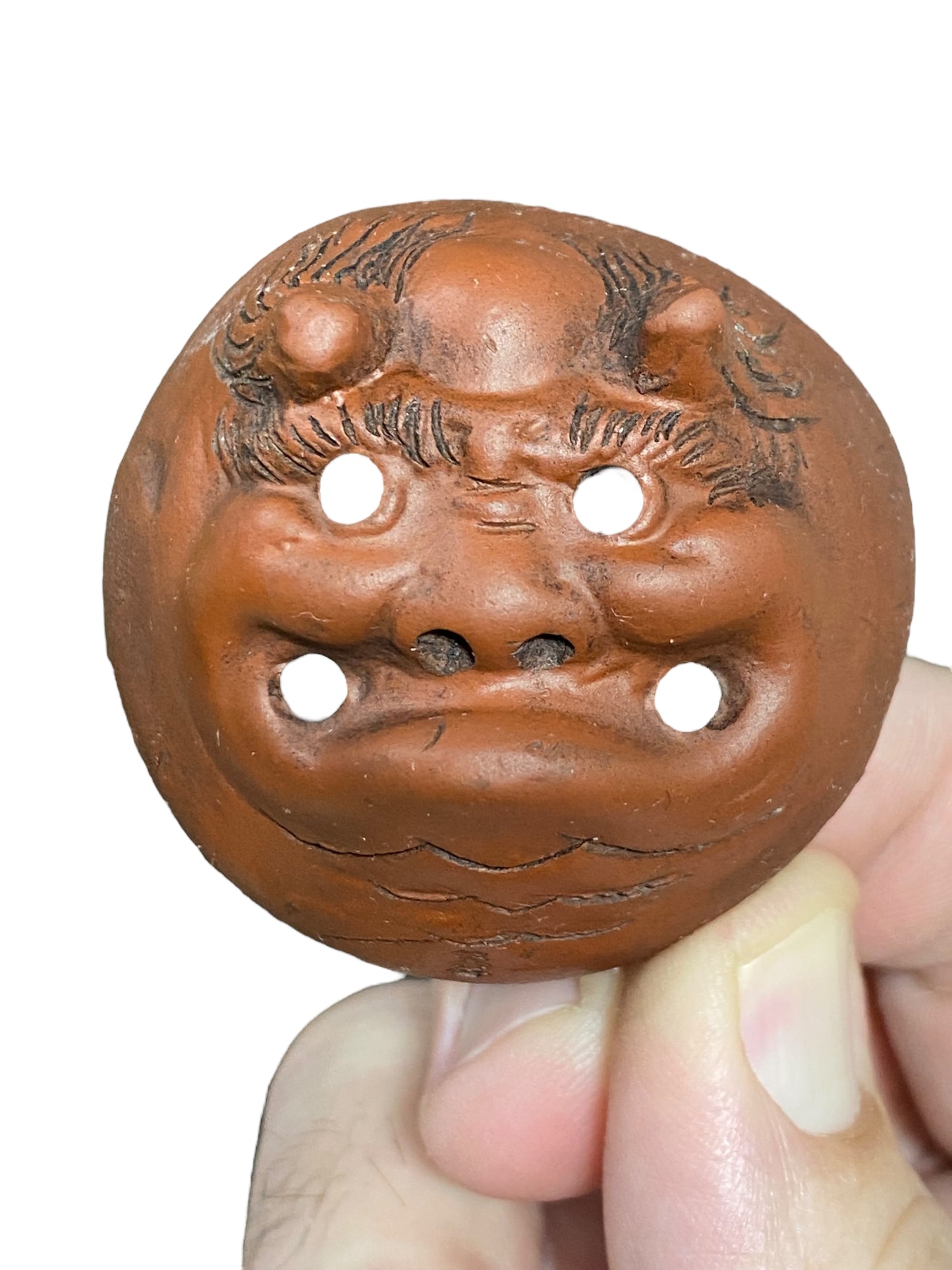 Bigei - Old Carved Mame Face Style Bonsai Pot