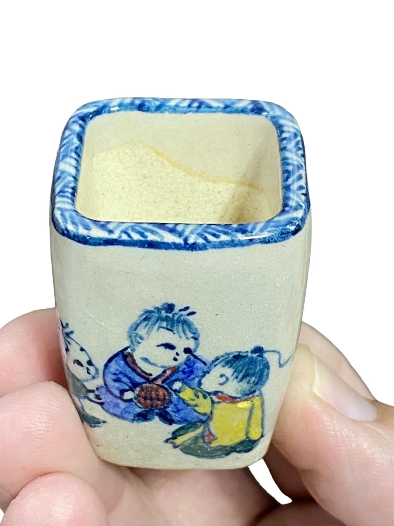Shoseki Painted Isso - Mame Painted Bonsai Pot (1-5/16” wide)