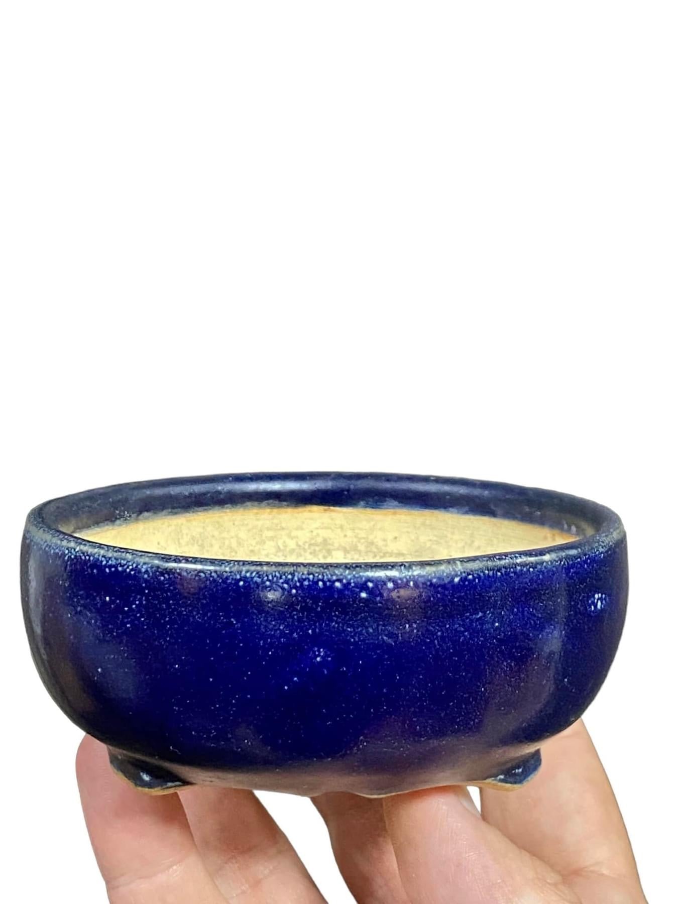 Isso - Blue Glazed Bowl Bonsai or Accent Pot
