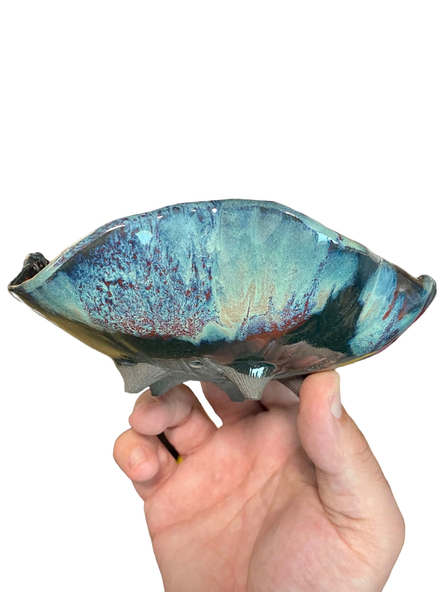 Masashi - Frog on a Glazed Bowl Bonsai or Accent Pot