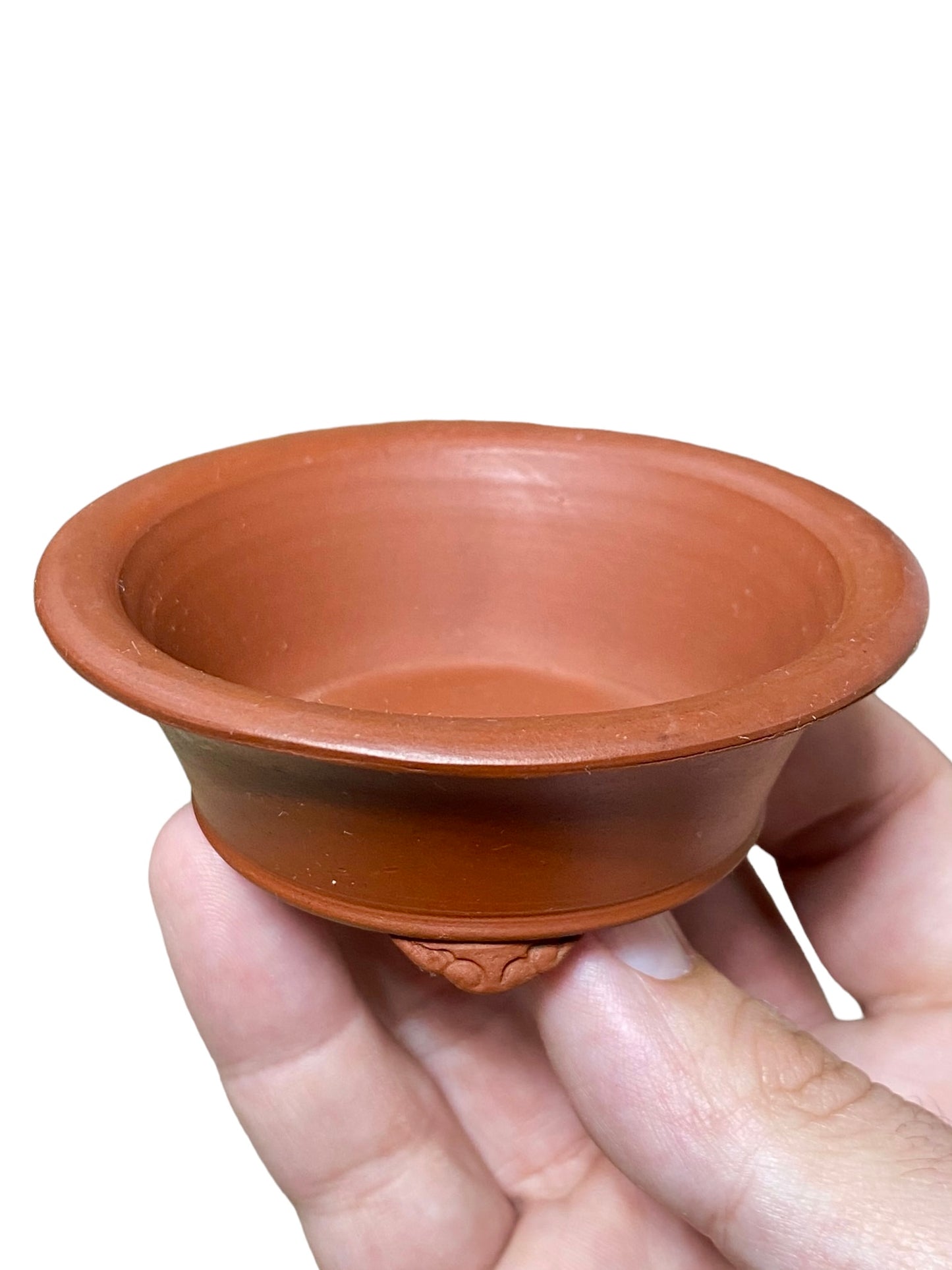 Bigei - Small Unglazed Footed Round Bonsai Pot