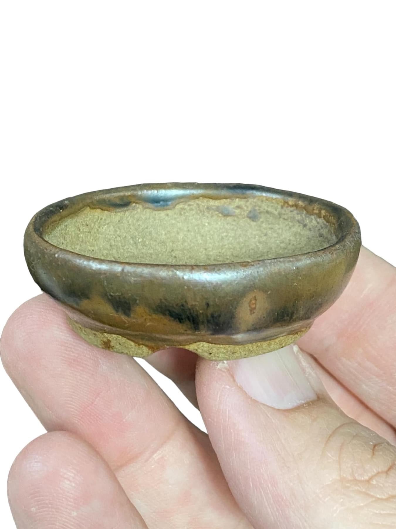 Japanese - High Quality Glazed Mame Pot from Japan (1-7/8" wide)