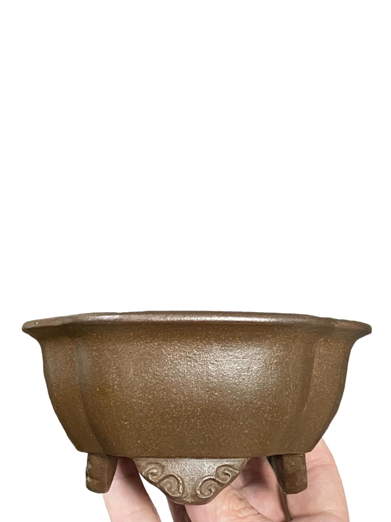 Gyouzan - Stellar Unglazed Bonsai Pot (5-15/16" wide)