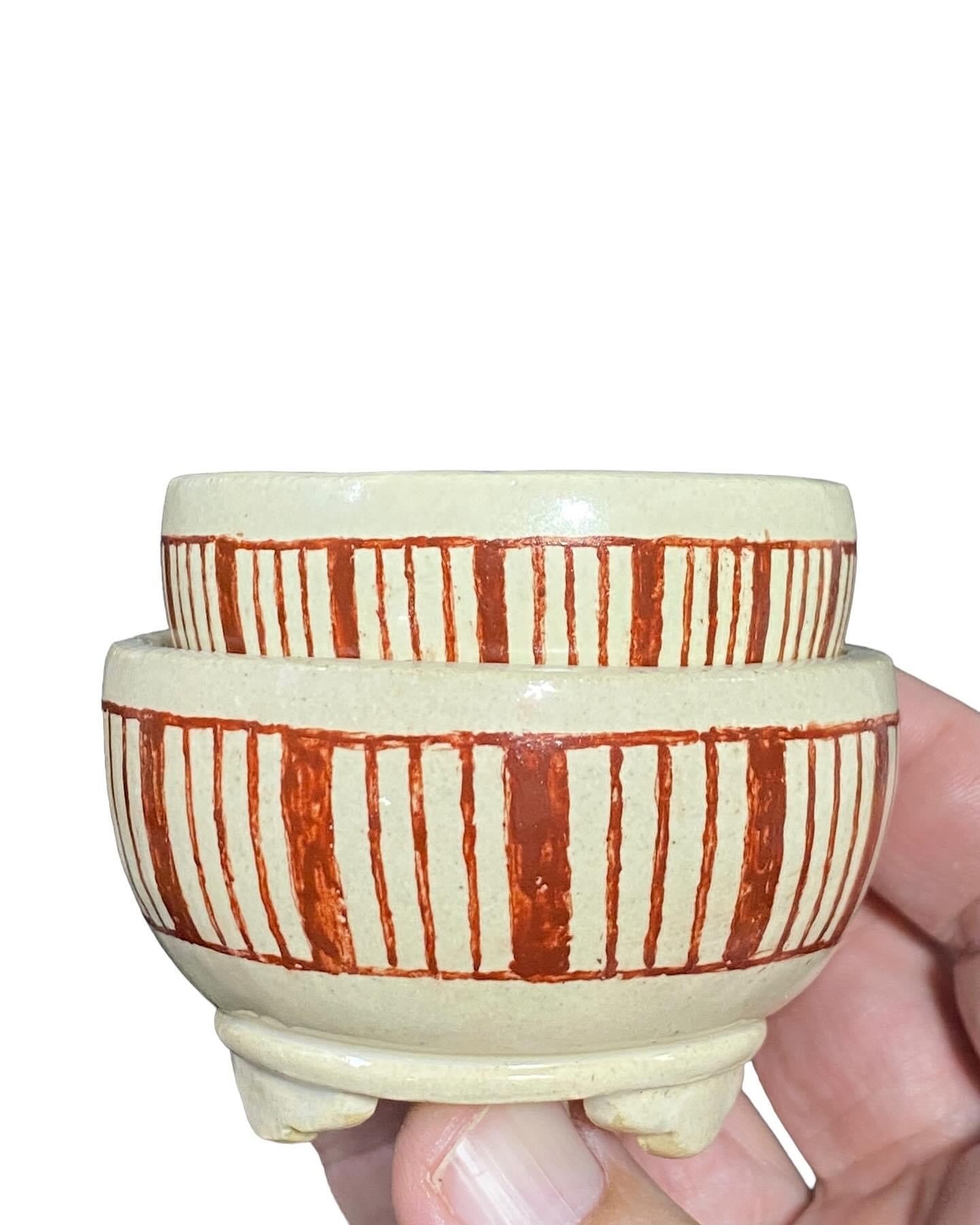Ikegami - Rare Set of 2 Graduated Bonsai Pots (2-15/16” wide)