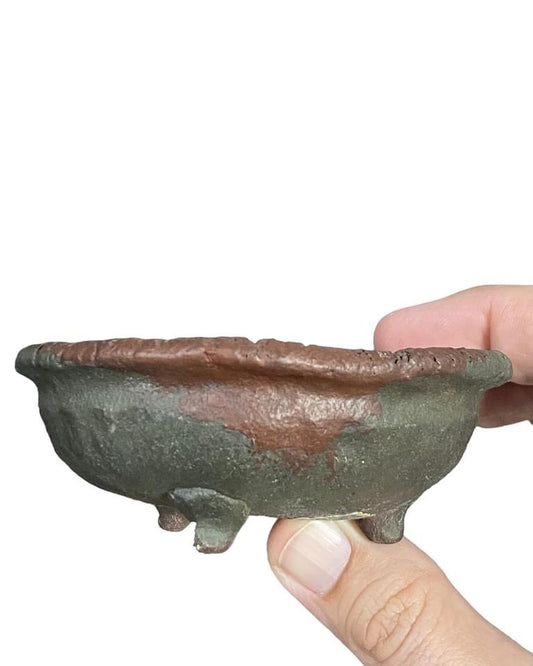 Yamaaki - Rare 1st Generation Unglazed Round Bonsai Pot (3-3/4” wide)
