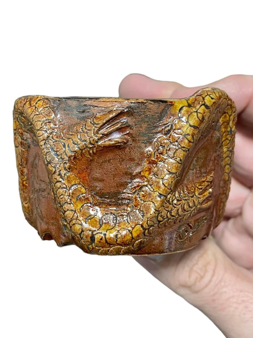 Takudo - Glazed Dragon Mame Bonsai or Accent Pot