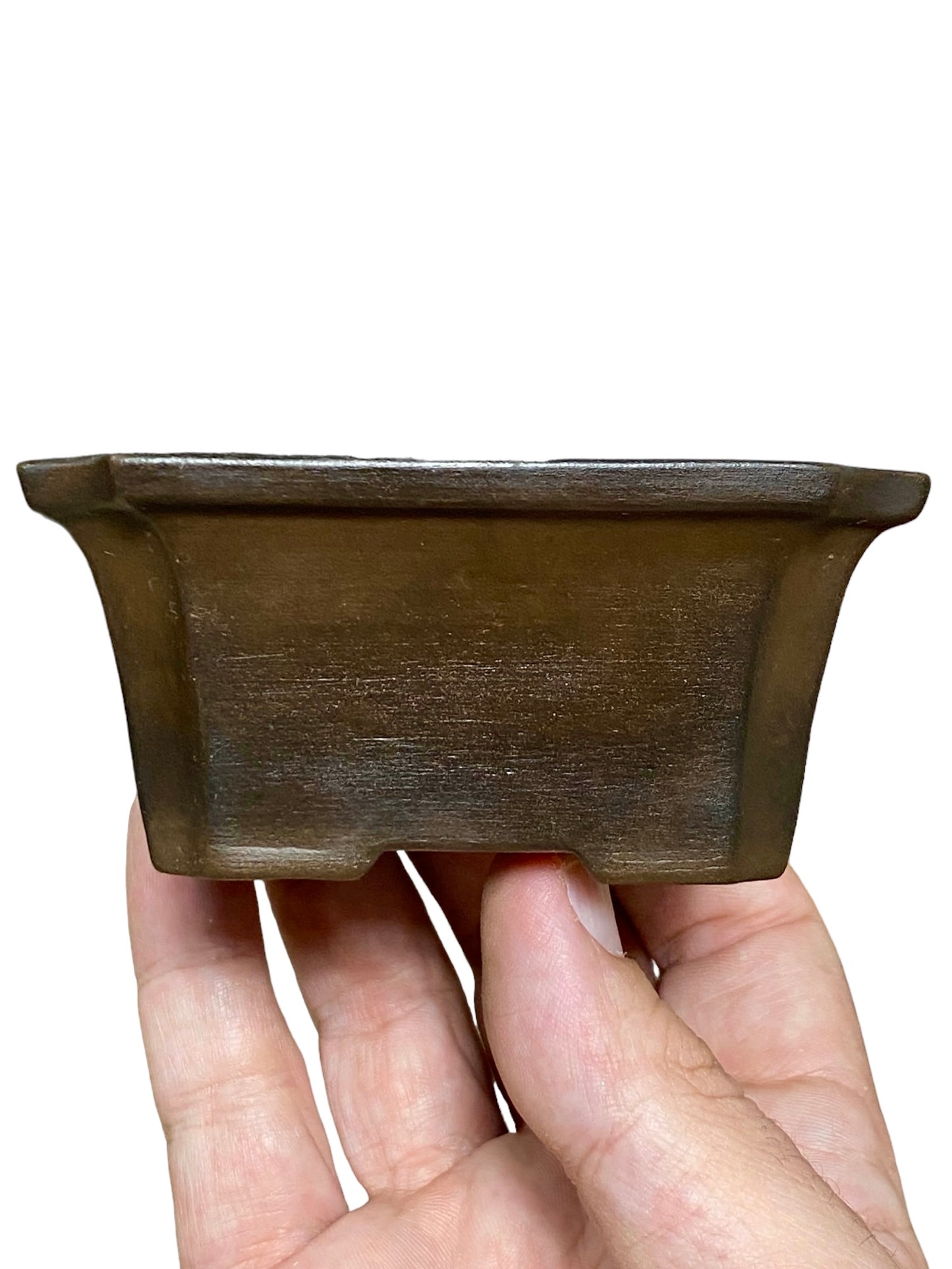 Unsigned - Beveled Corner Square Bonsai or Accent Pot