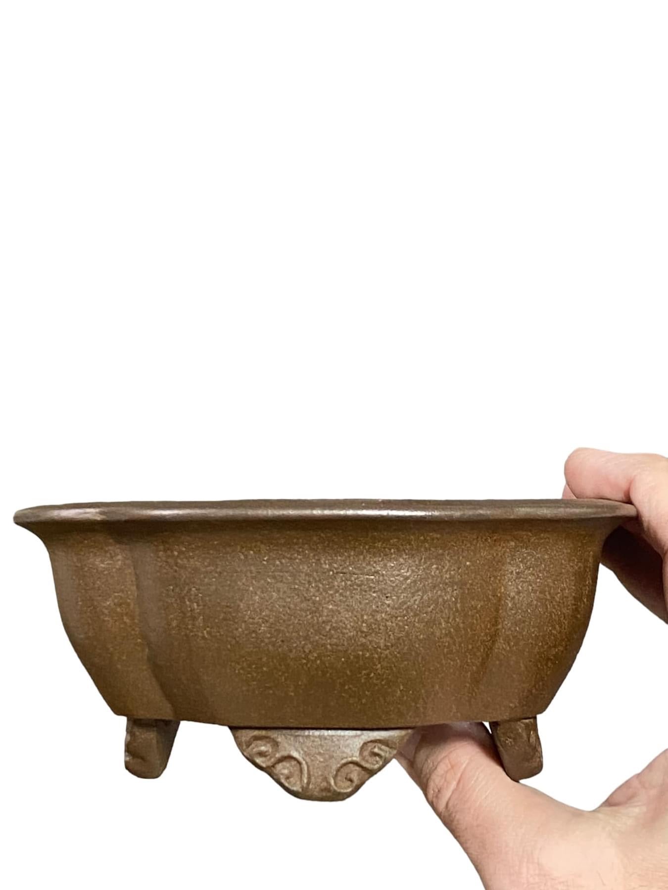 Gyouzan - Stellar Unglazed Bonsai Pot (5-15/16" wide)