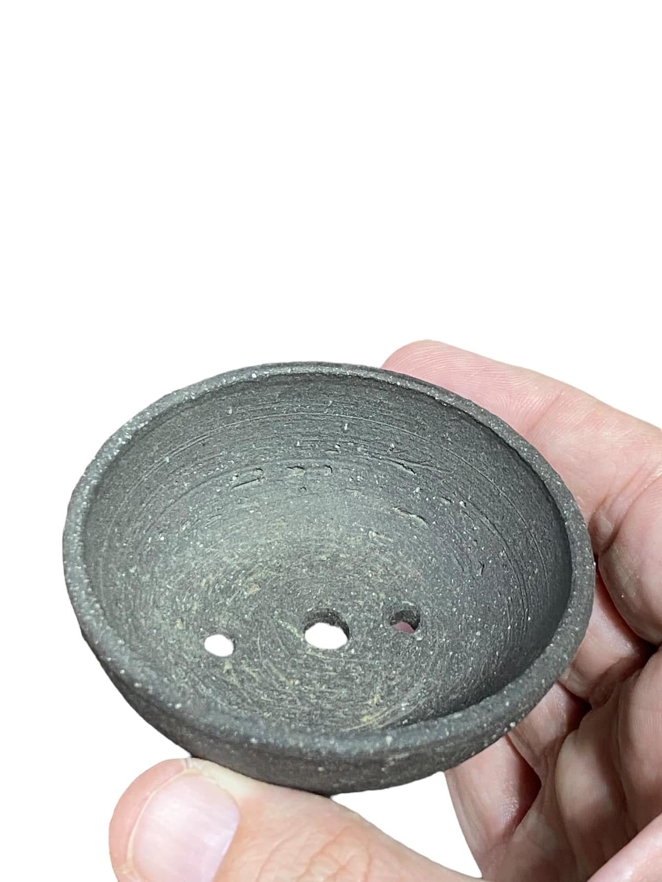 Heian Kosen - Unglazed Round Bonsai or Accent Pot (3-1/8" wide)