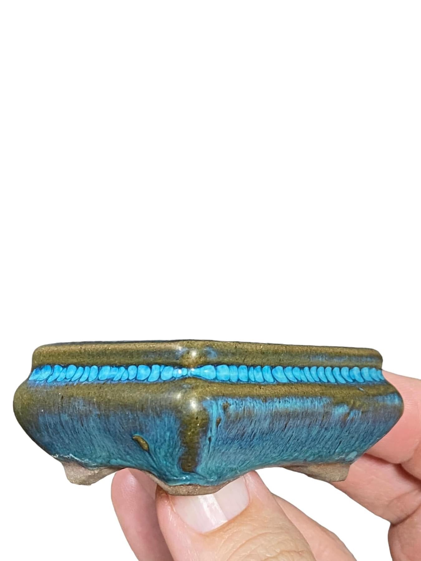 Japanese - Glazed Mame Bonsai Pot (2-3/4" wide)