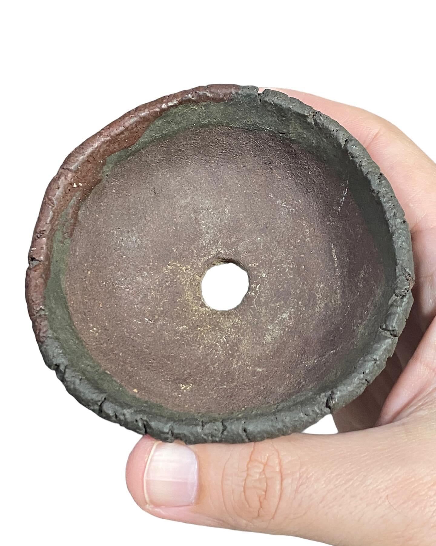 Yamaaki - Rare 1st Generation Unglazed Round Bonsai Pot (3-3/4” wide)