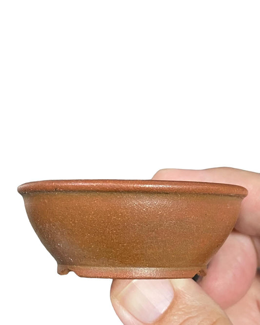 Kousei - Copper Glazed Mame Bonsai Pot (2-1/2” wide)