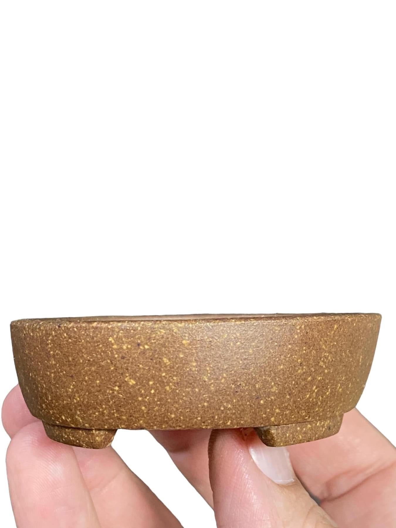 Mituyama - Unglazed Oval Bonsai Pot (3-1/2” wide)