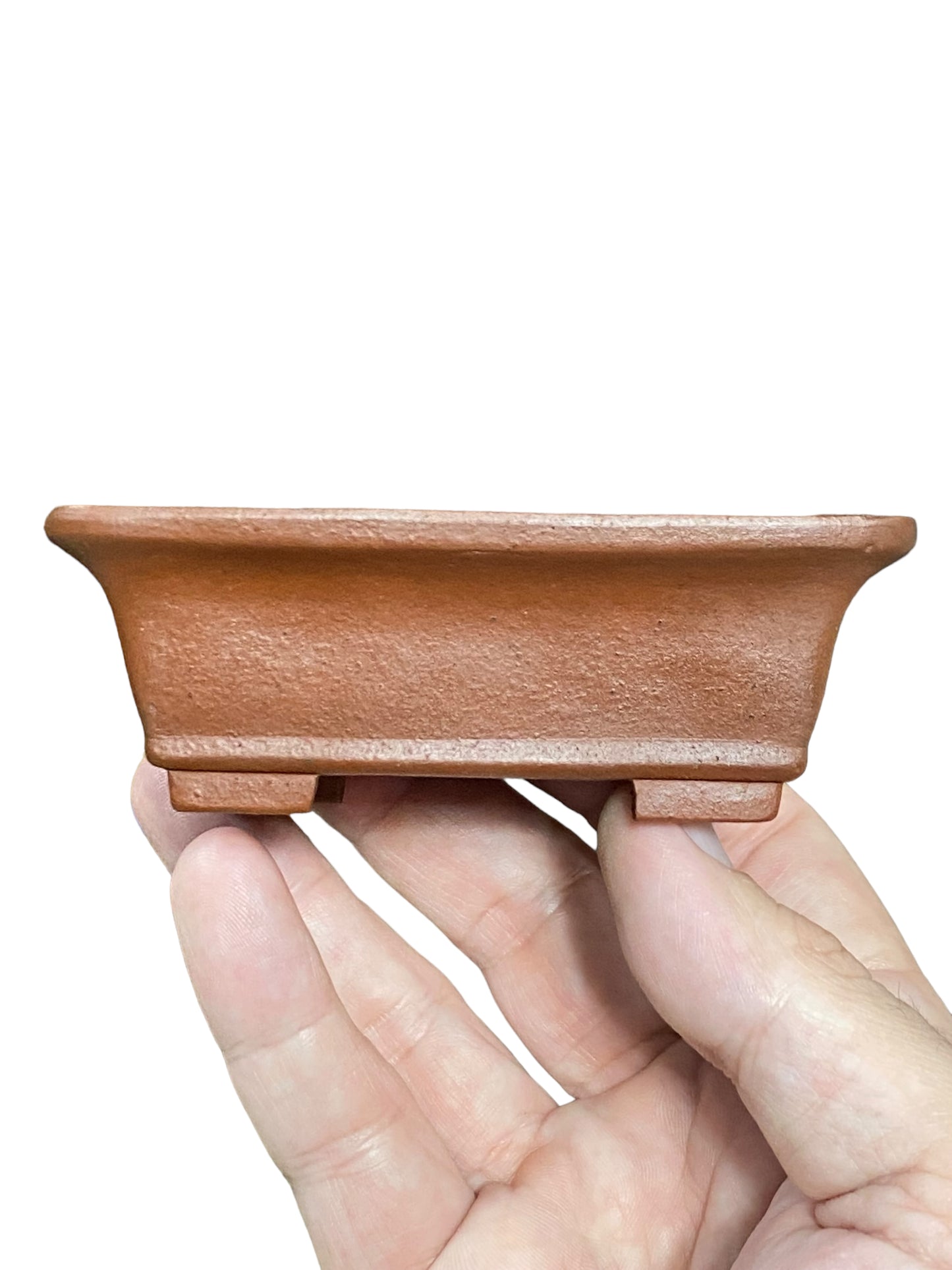 Maruhei - Relief Carved Footed Rectangle Style Bonsai Pot