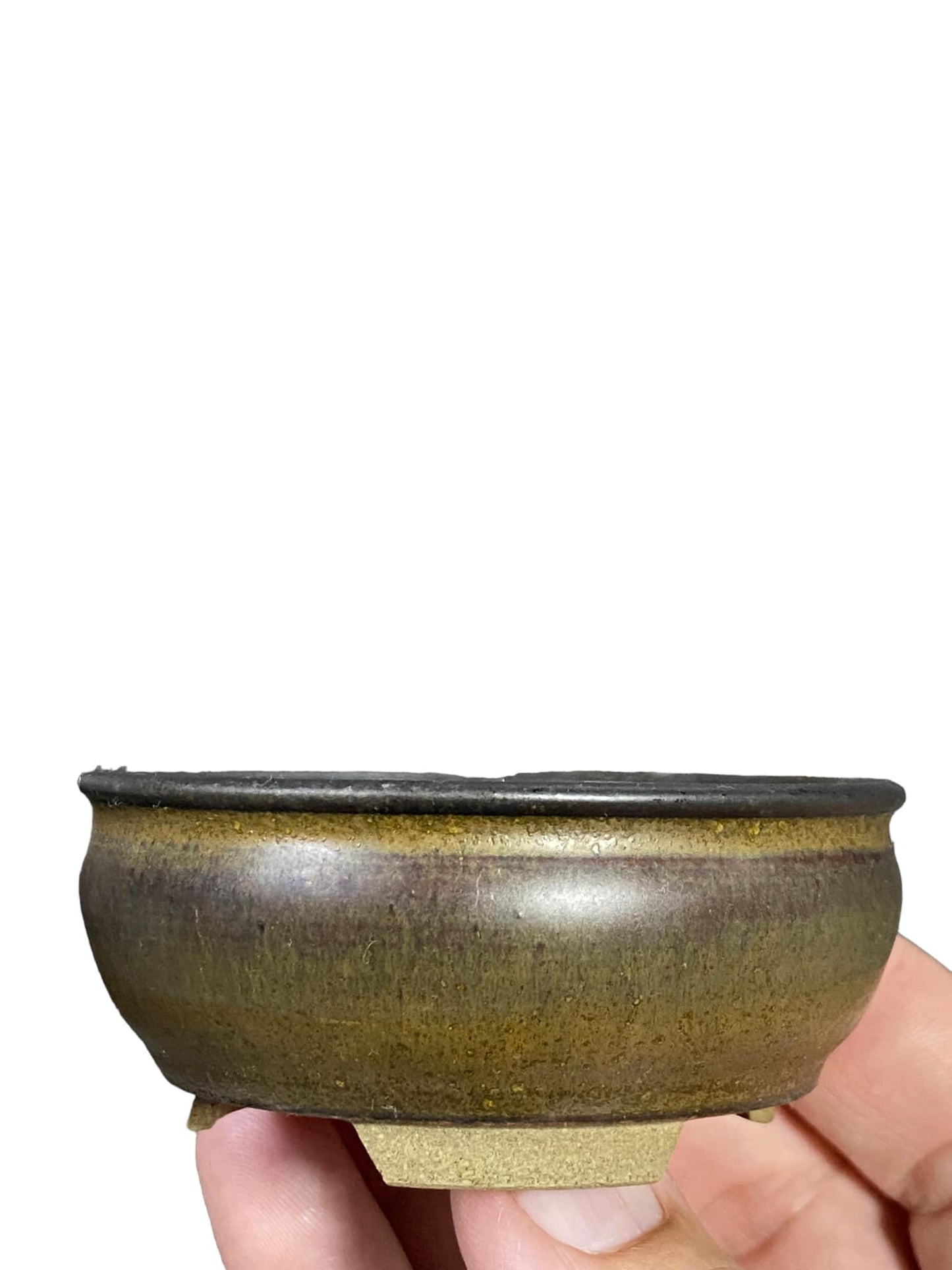 Deiju -  Stellar Glazed Footed Bowl Bonsai Pot (3" wide)