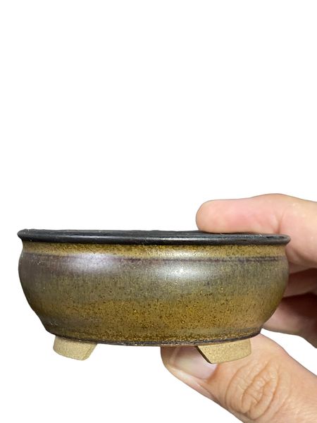 Deiju -  Stellar Glazed Footed Bowl Bonsai Pot (3" wide)