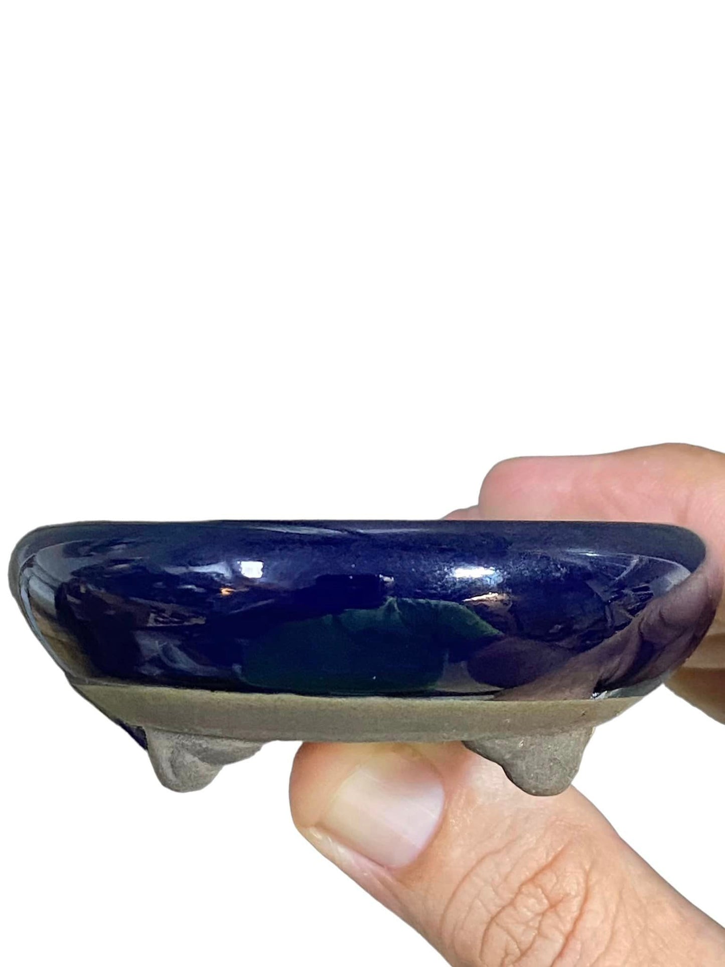 Yamaaki - Blue Glazed Bowl Bonsai Pot (3-1/8")