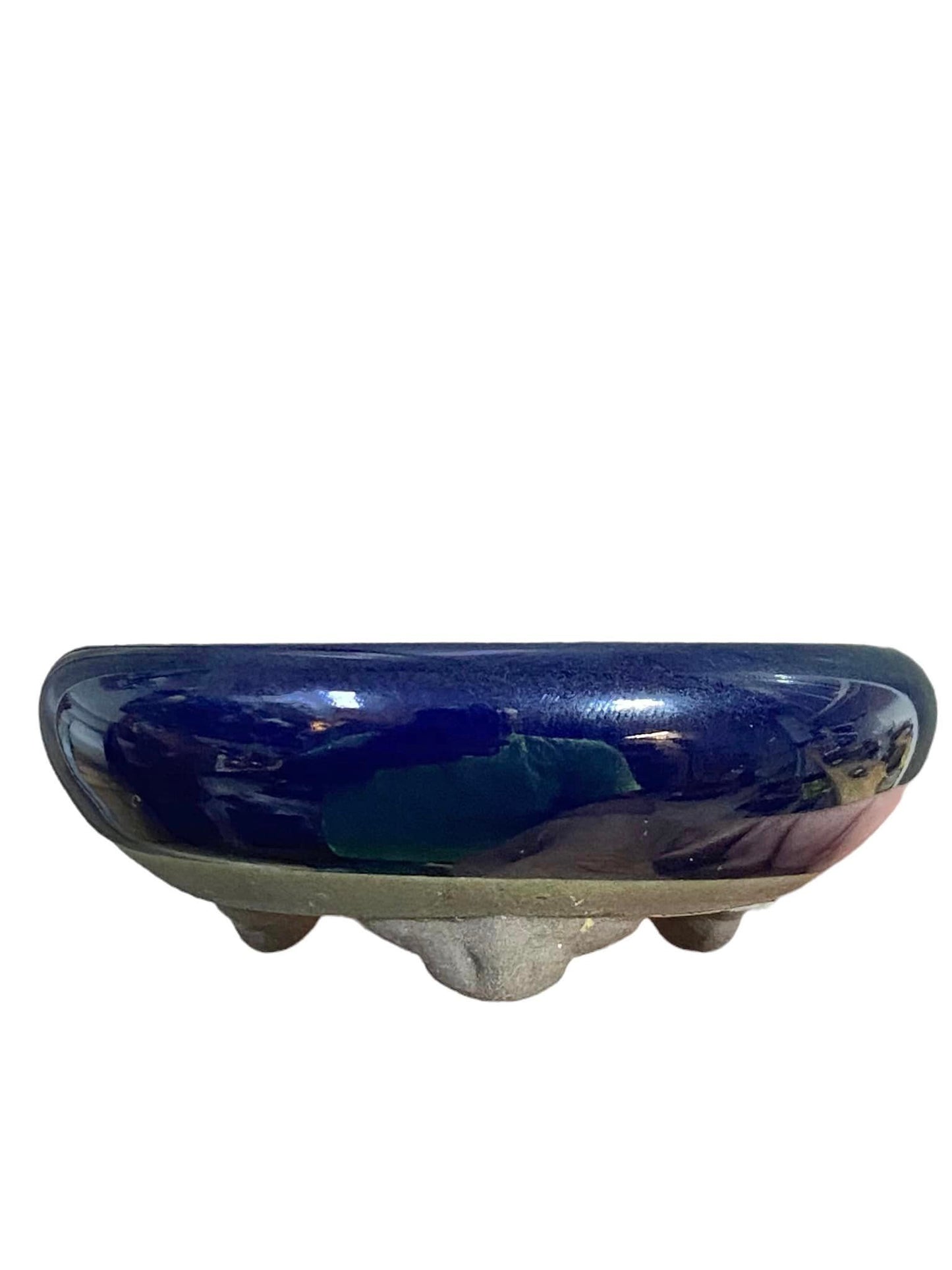 Yamaaki - Blue Glazed Bowl Bonsai Pot (3-1/8")