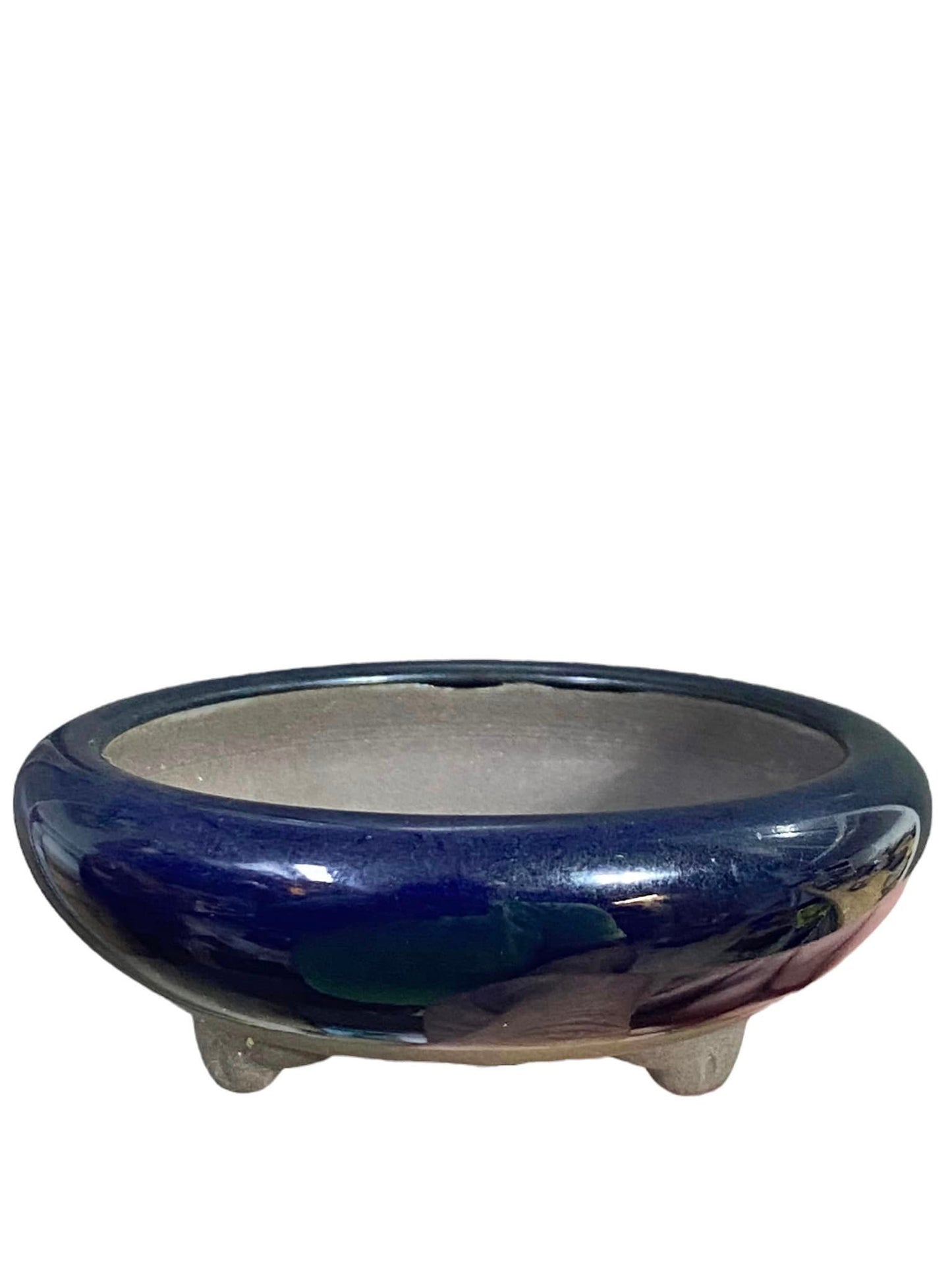 Yamaaki - Blue Glazed Bowl Bonsai Pot (3-1/8")