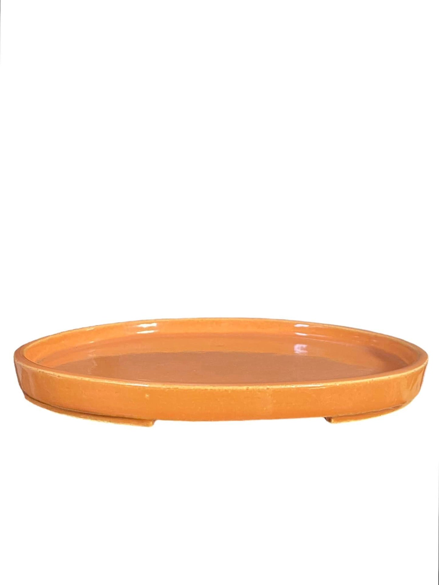 Kiyoshi Kiowai “Fuka” - Peach Glazed Water Tray (Suiban) (9" wide)