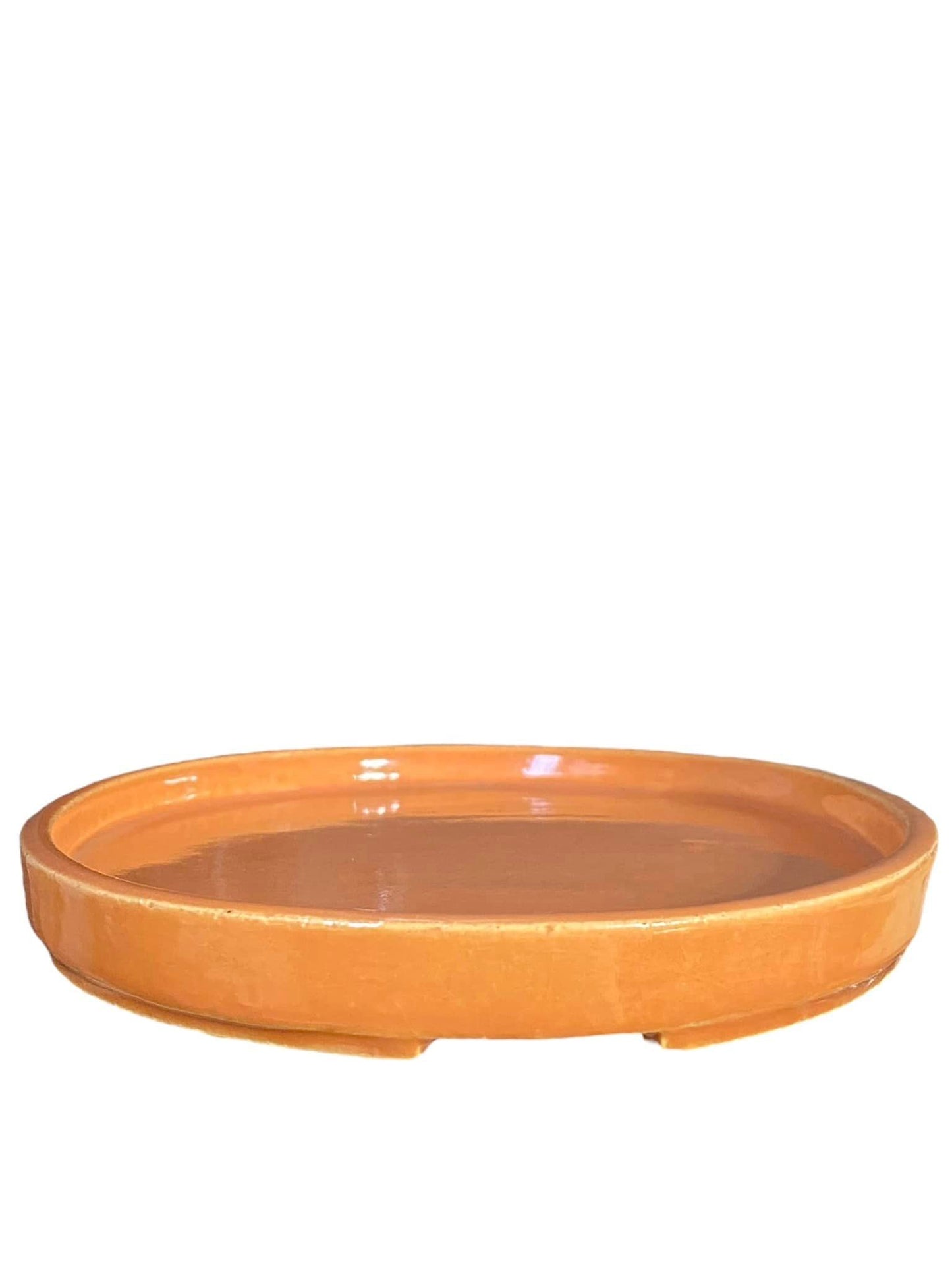 Kiyoshi Kiowai “Fuka” - Peach Glazed Water Tray (Suiban) (9" wide)