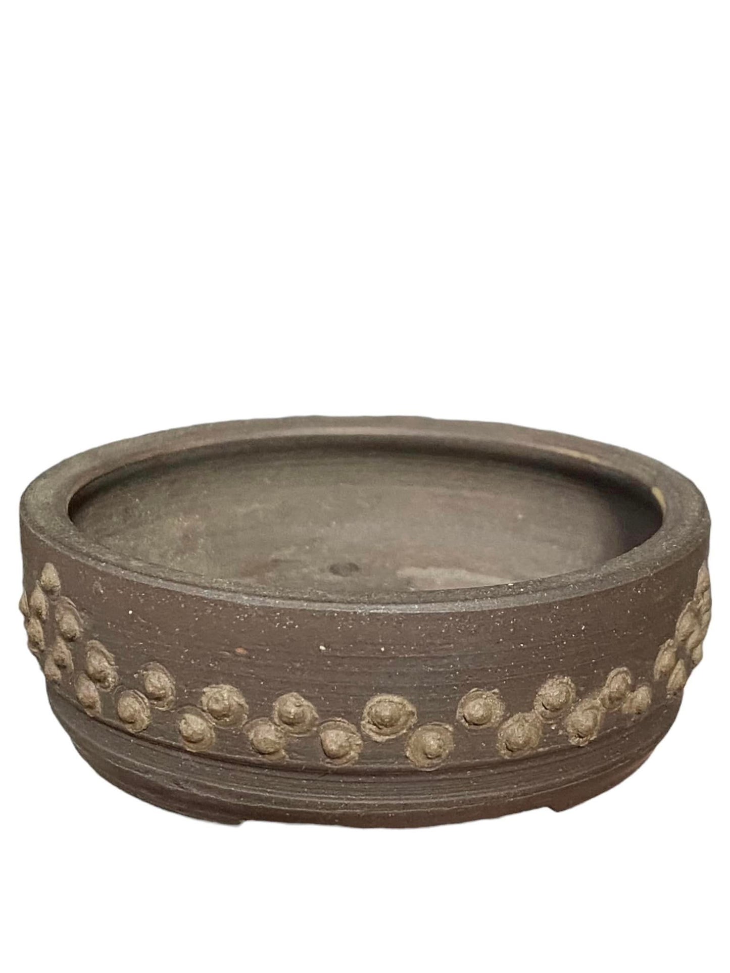 Deiju - Old Signed Riveted Drum Bonsai Pot (3-3/8" wide)